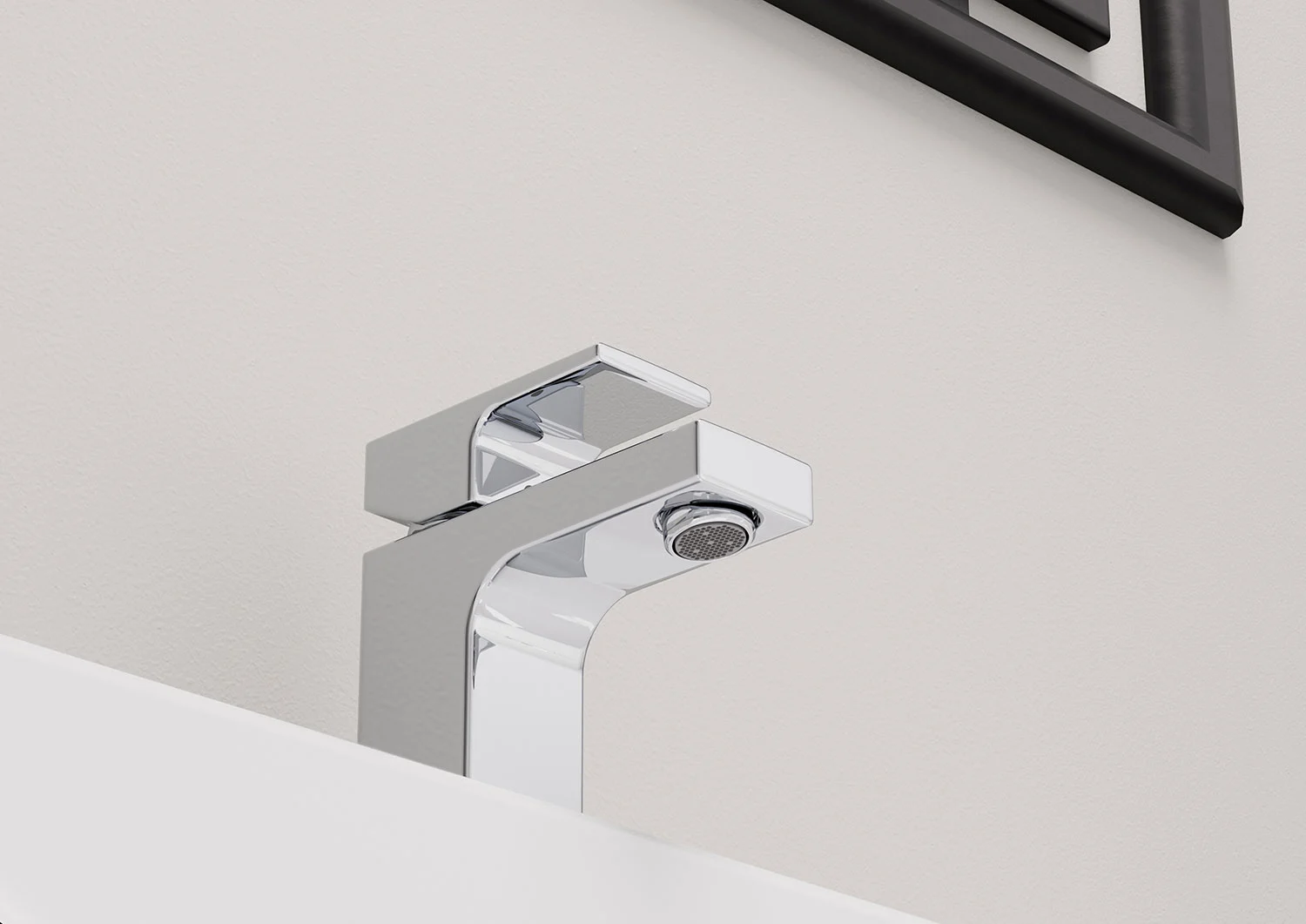 Zbliżenie nowoczesnego kranu łazienkowego, hansgrohe