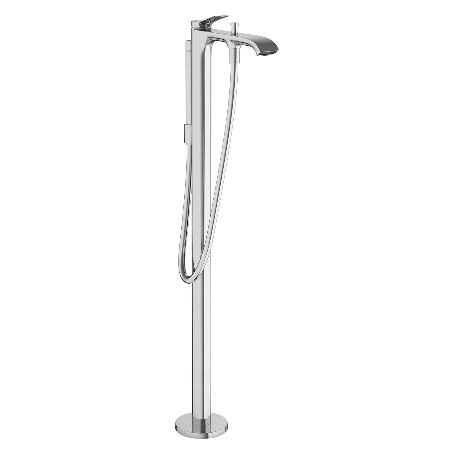 Wolnostojąca bateria wannowa w chromie widok z boku, hansgrohe