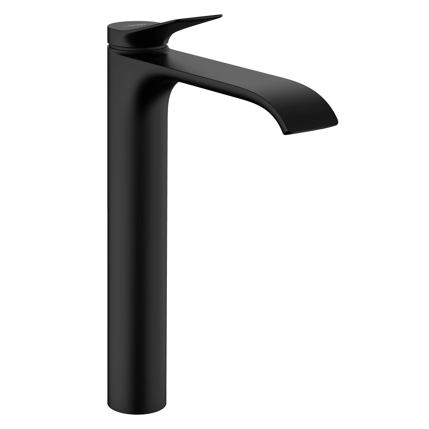 Czarna bateria umywalkowa jednouchwytowa widok z boku, hansgrohe