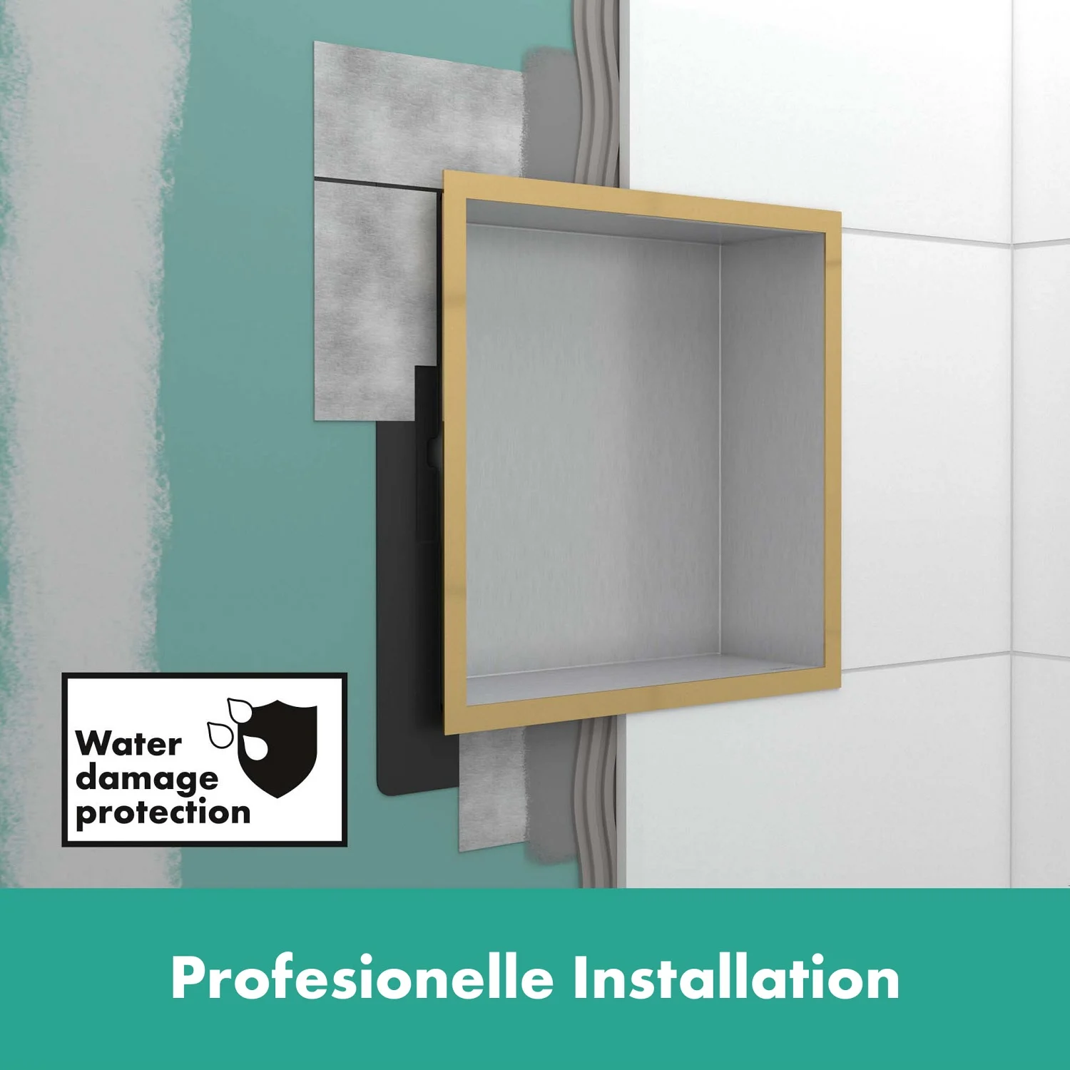 hansgrohe XtraStoris Individual Wandnischen-Einbaubox mit Designrahmen 15 x 10 x 30 cm Bild 3