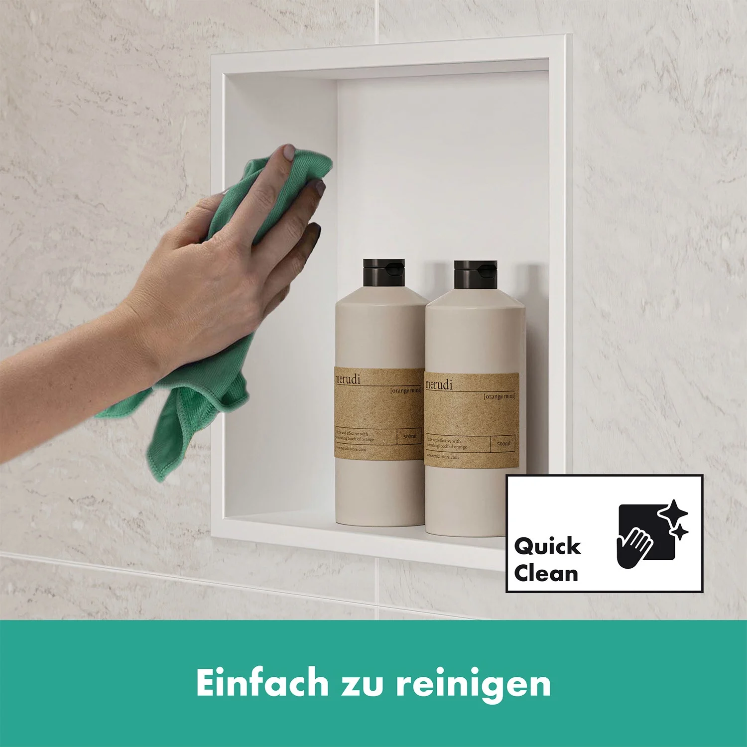 hansgrohe XtraStoris Original Wandnischen-Einbaubox mit Rahmen 30 x 7 x 30 cm Bild 3