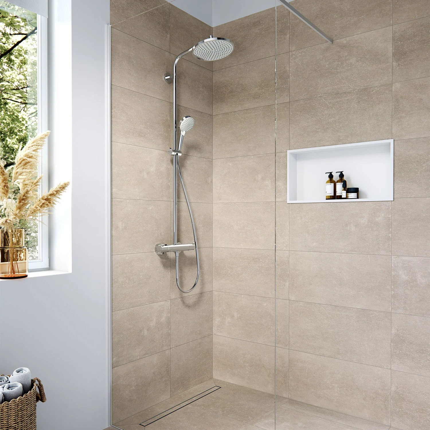 hansgrohe XtraStoris Original Wandnischen-Einbaubox mit Rahmen 15 x 7 x 30 cm Bild 4