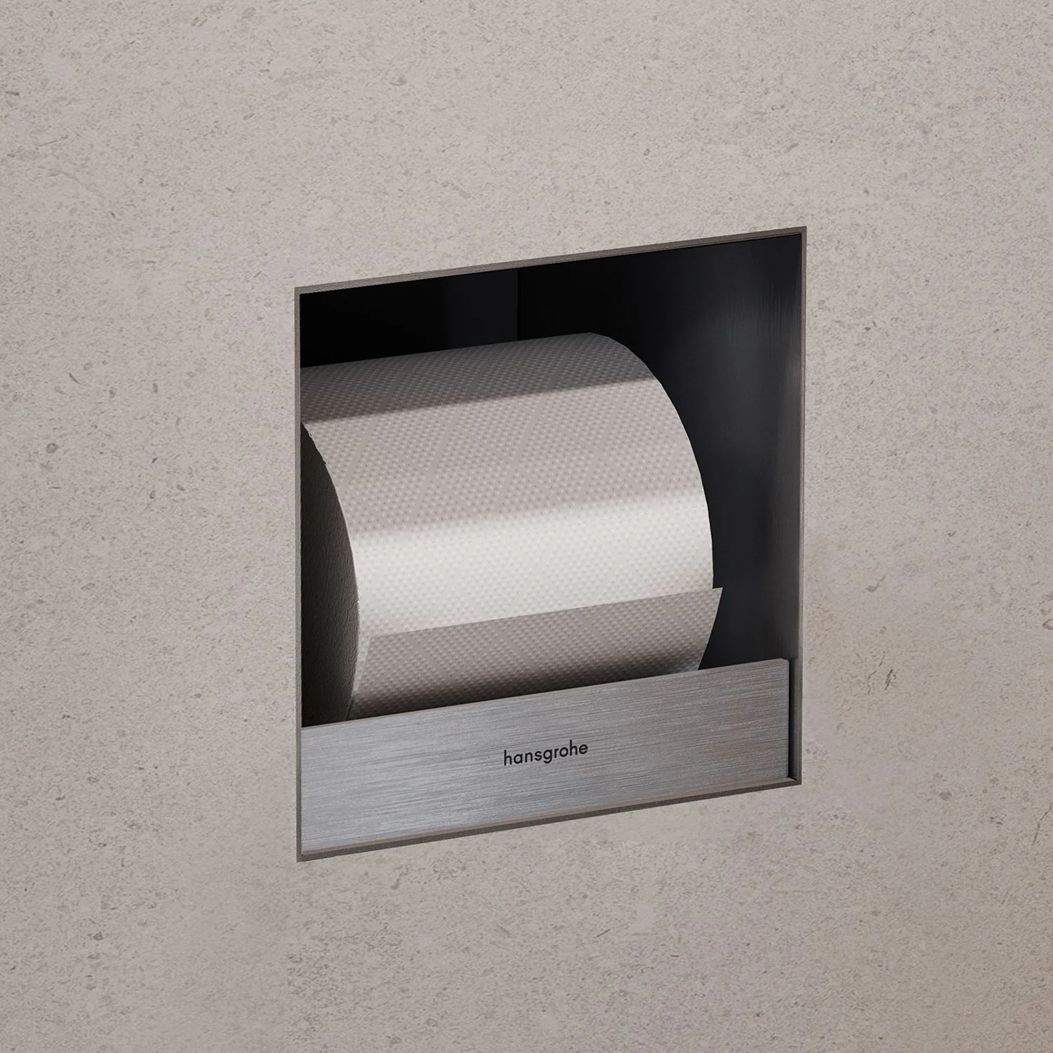 hansgrohe XtraStoris Original Einbau-Toilettenpapierhalter rahmenlos 15 x 14 x 15 cm