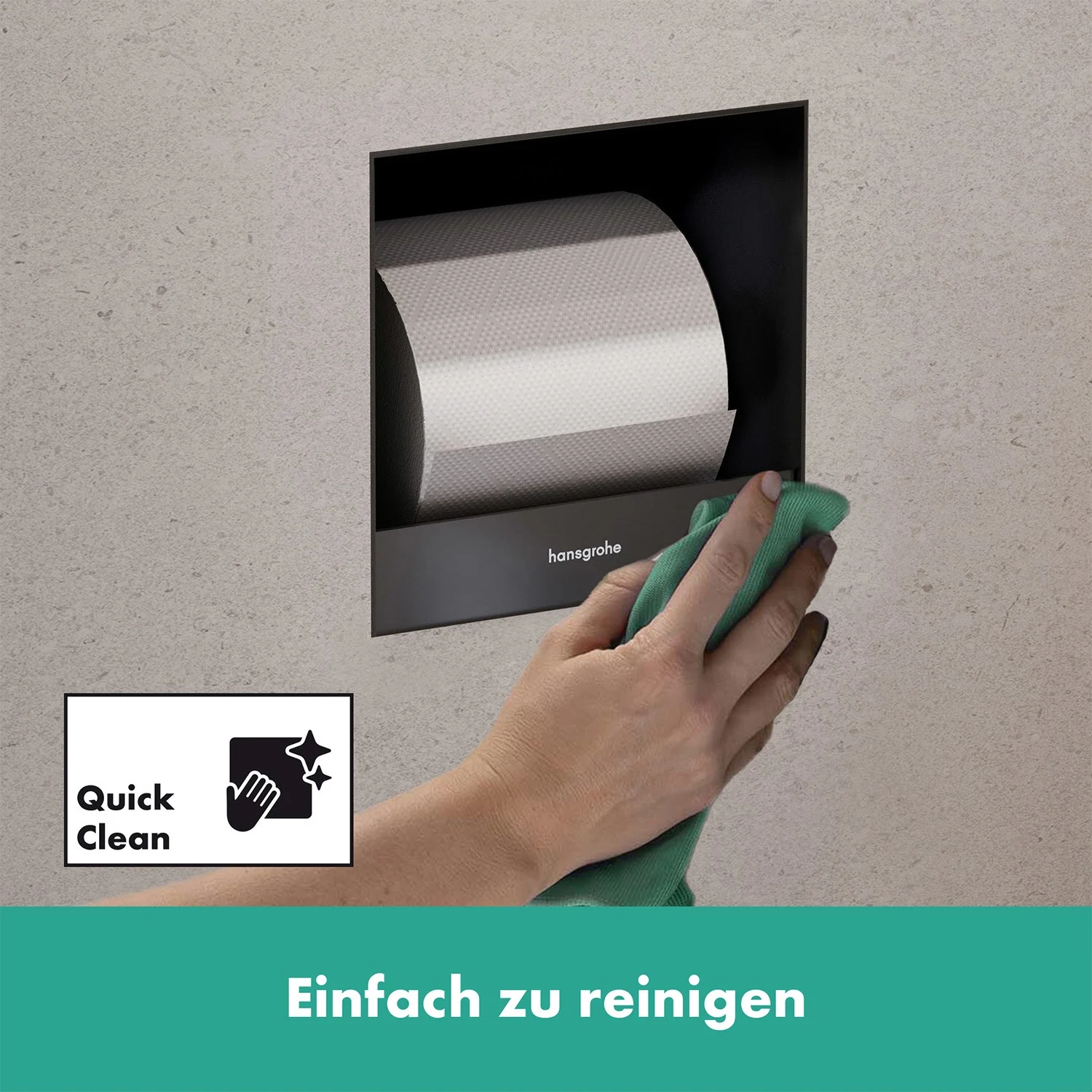 hansgrohe XtraStoris Original Einbau-Toilettenpapierhalter rahmenlos 15 x 14 x 15 cm Bild 3