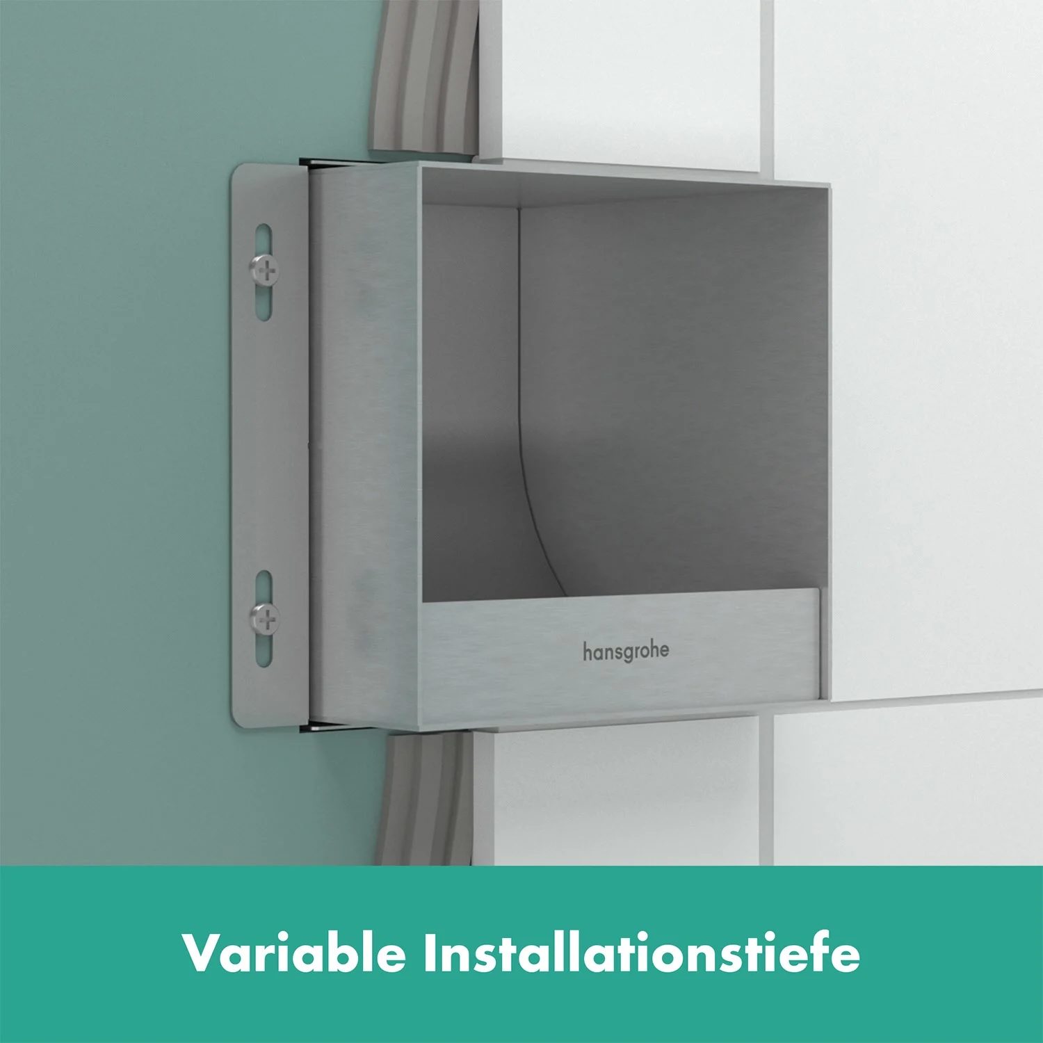 hansgrohe XtraStoris Original Einbau-Toilettenpapierhalter rahmenlos 15 x 14 x 15 cm Bild 3