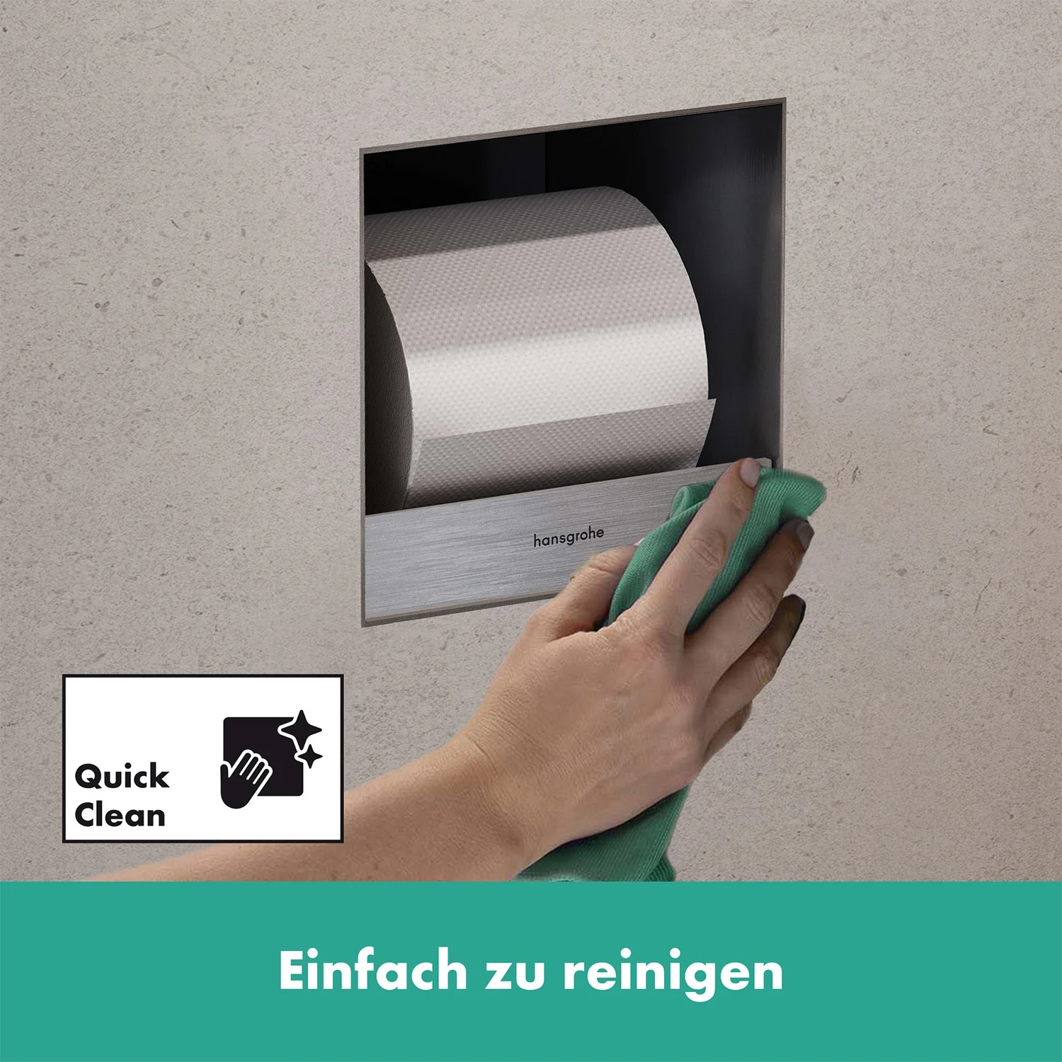 hansgrohe XtraStoris Original Einbau-Toilettenpapierhalter rahmenlos 15 x 14 x 15 cm Bild 4