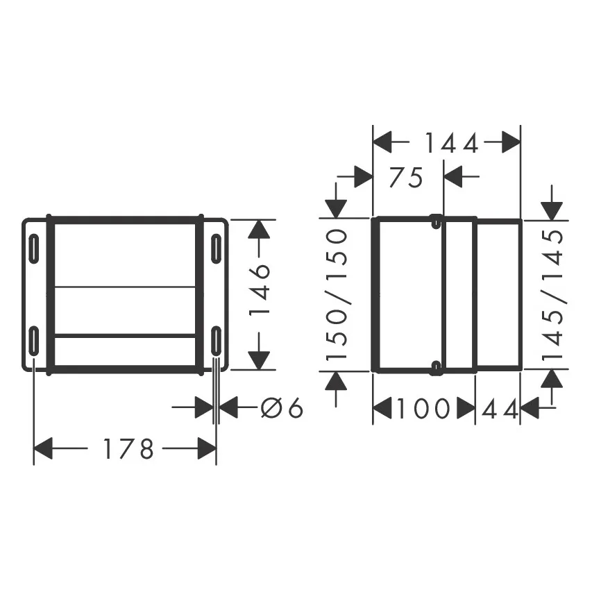 hansgrohe XtraStoris Original Einbau-Toilettenpapierhalter rahmenlos 15 x 14 x 15 cm Bild 5
