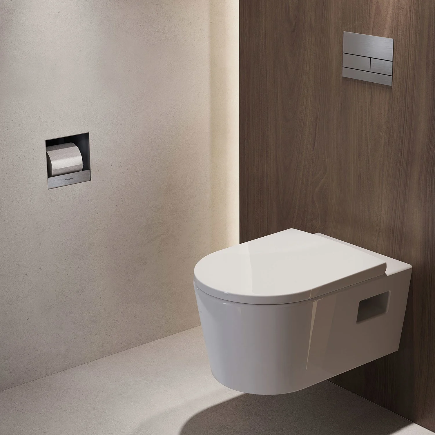 hansgrohe XtraStoris Original Einbau-Toilettenpapierhalter rahmenlos 15 x 14 x 15 cm Bild 6