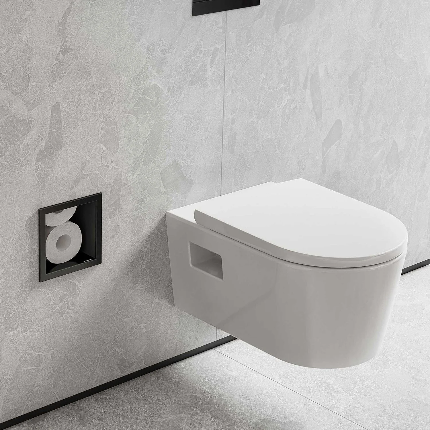 hansgrohe XtraStoris Original Einbau Toilettenpapierhalter mit Vorratsbehälter für 6 Rollen Bild 2