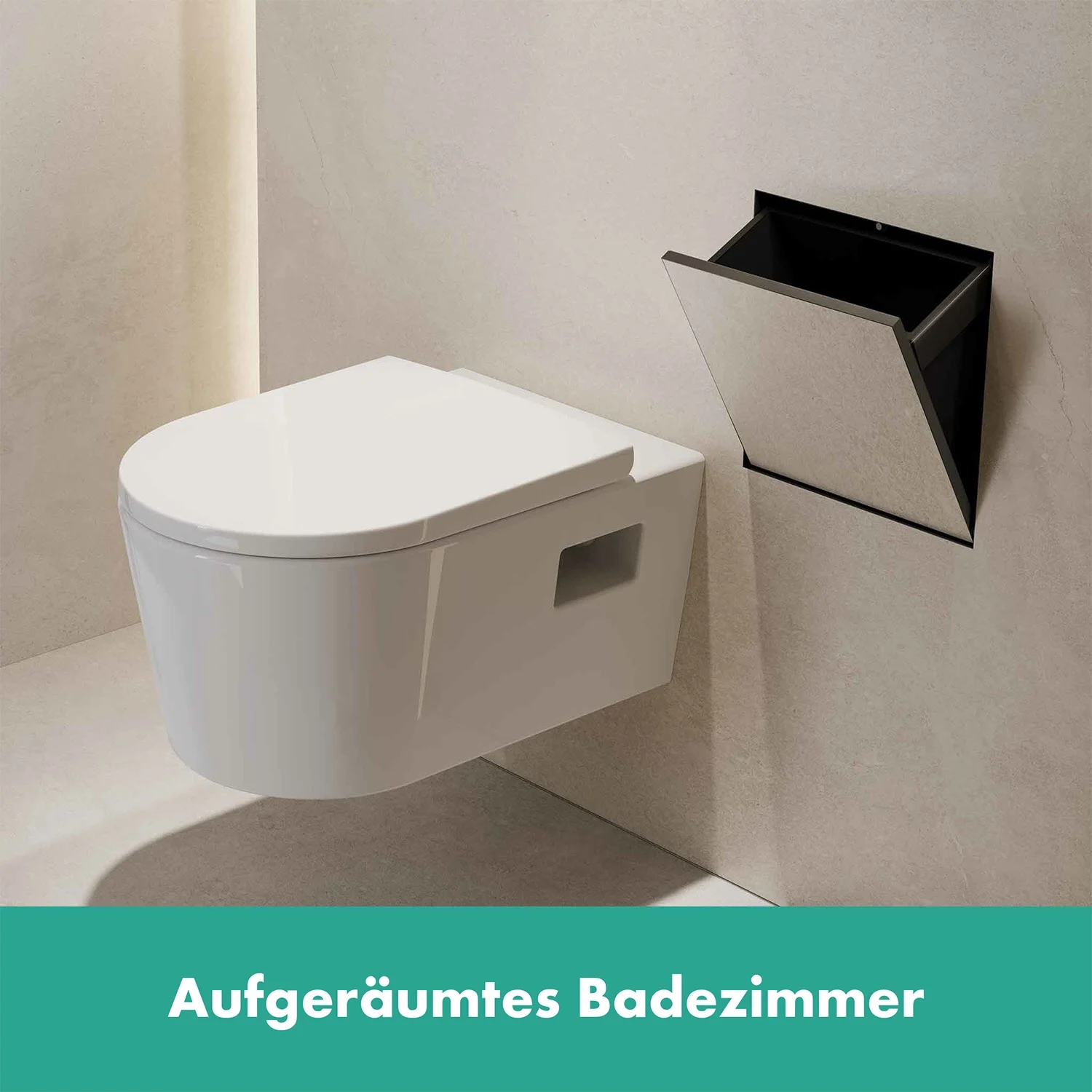 hansgrohe XtraStoris Rock Einbau Abfalleimer mit befliesbarer Tür 300/300/140 Bild 4
