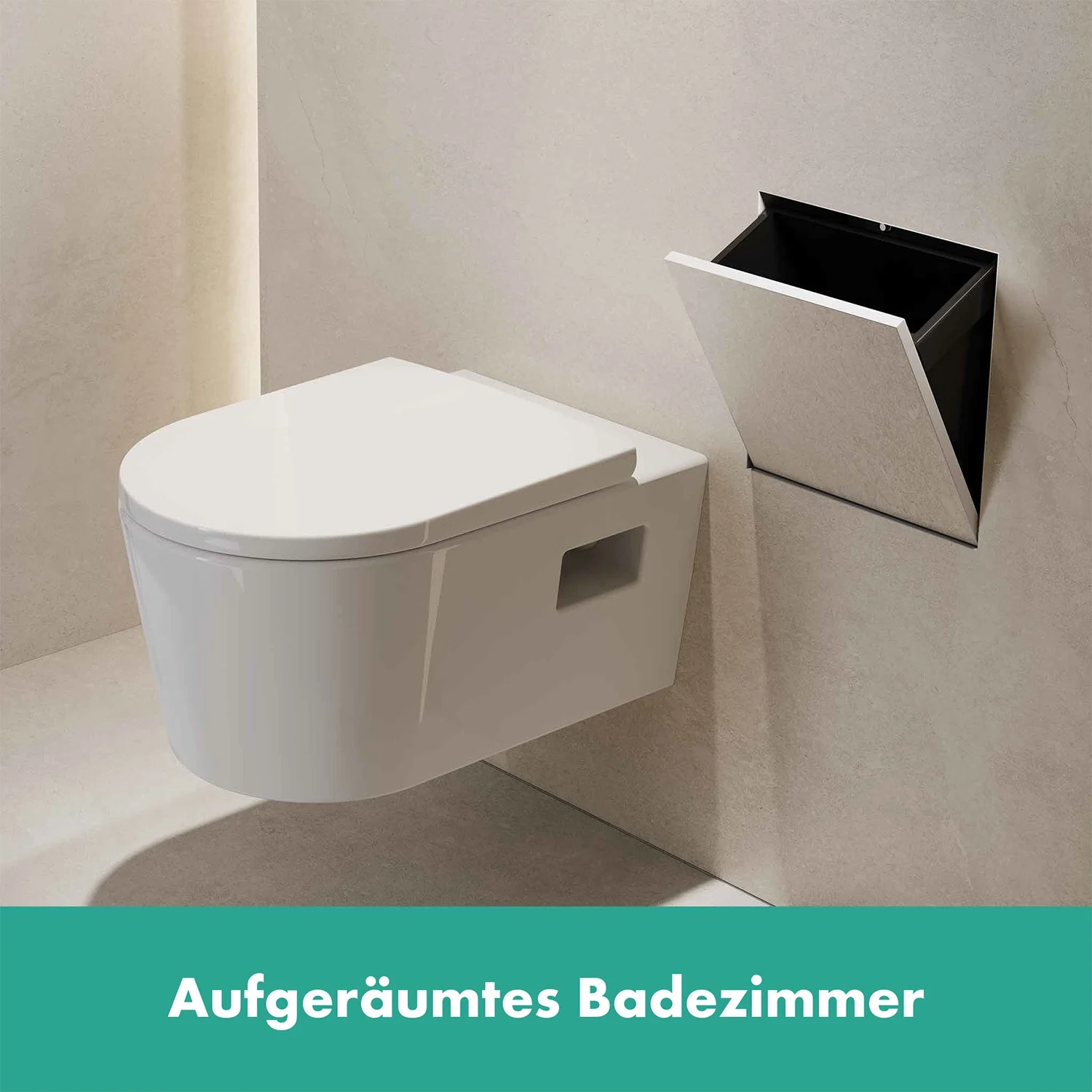 hansgrohe XtraStoris Rock Einbau Abfalleimer mit befliesbarer Tür 300/300/140 Bild 4