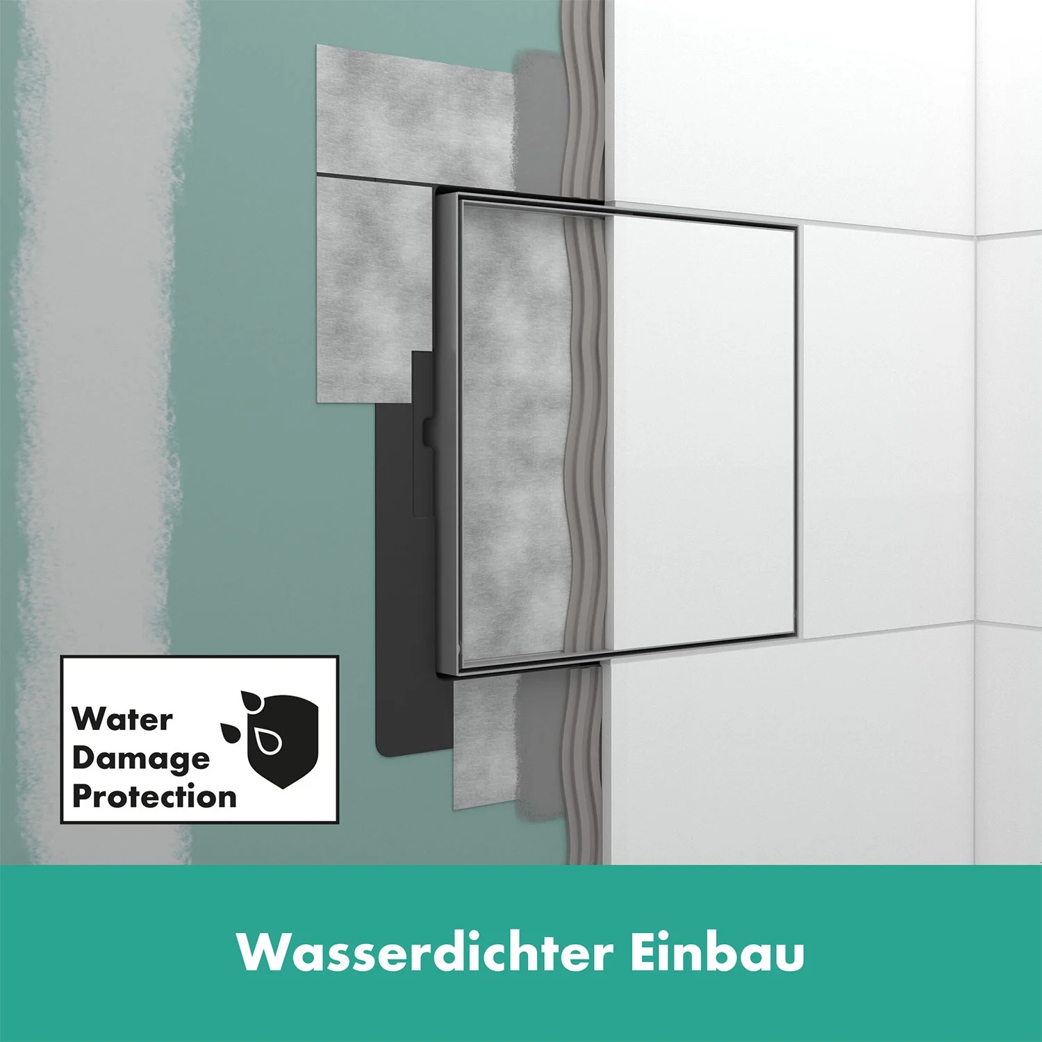hansgrohe XtraStoris Rock Einbau Abfalleimer mit befliesbarer Tür 300/300/140 Bild 6