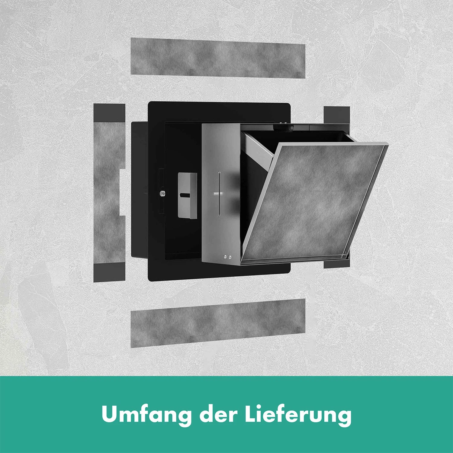 hansgrohe XtraStoris Rock Einbau Abfalleimer mit befliesbarer Tür 300/300/140 Bild 7