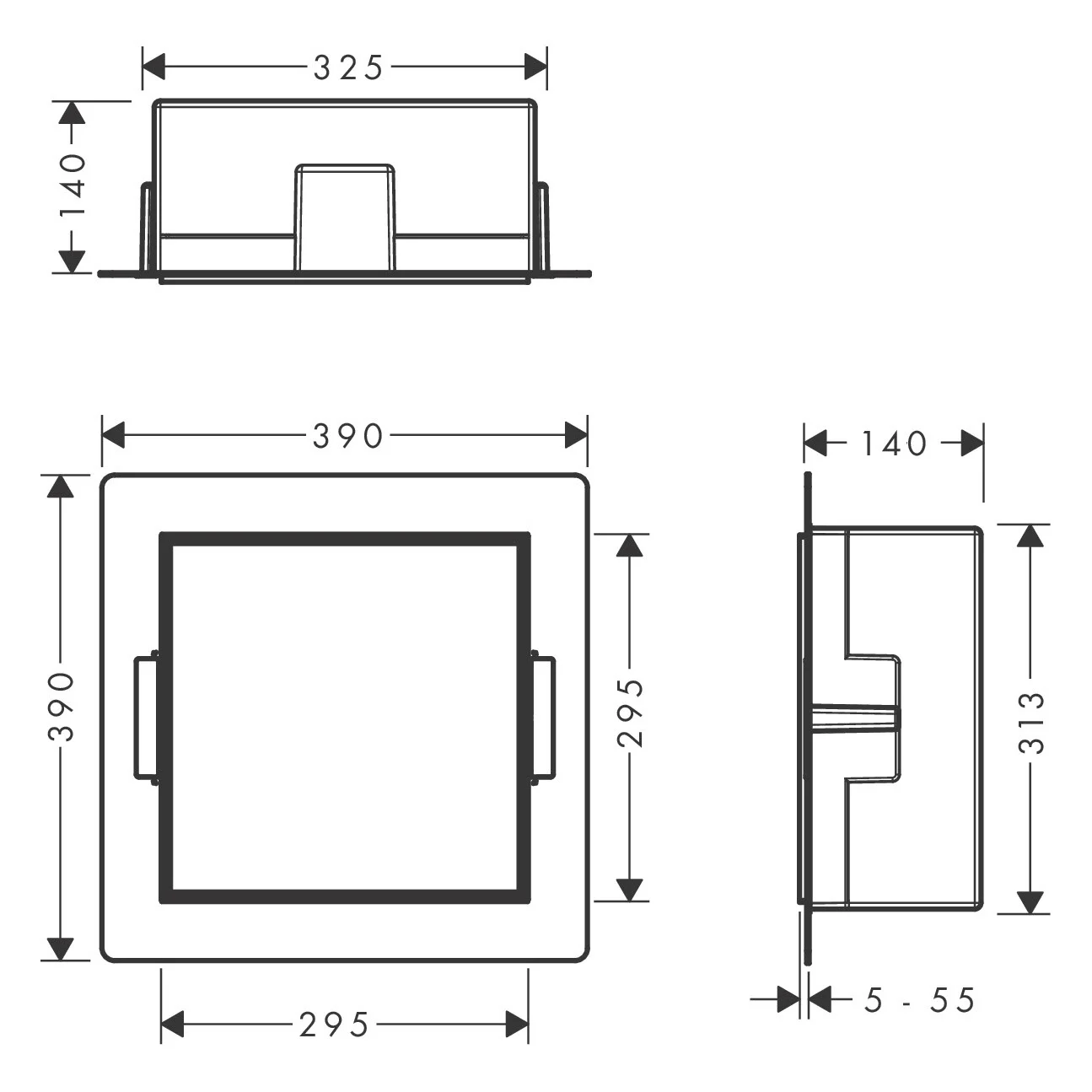 hansgrohe XtraStoris Rock Einbau Abfalleimer mit befliesbarer Tür 300/300/140 Bild 5