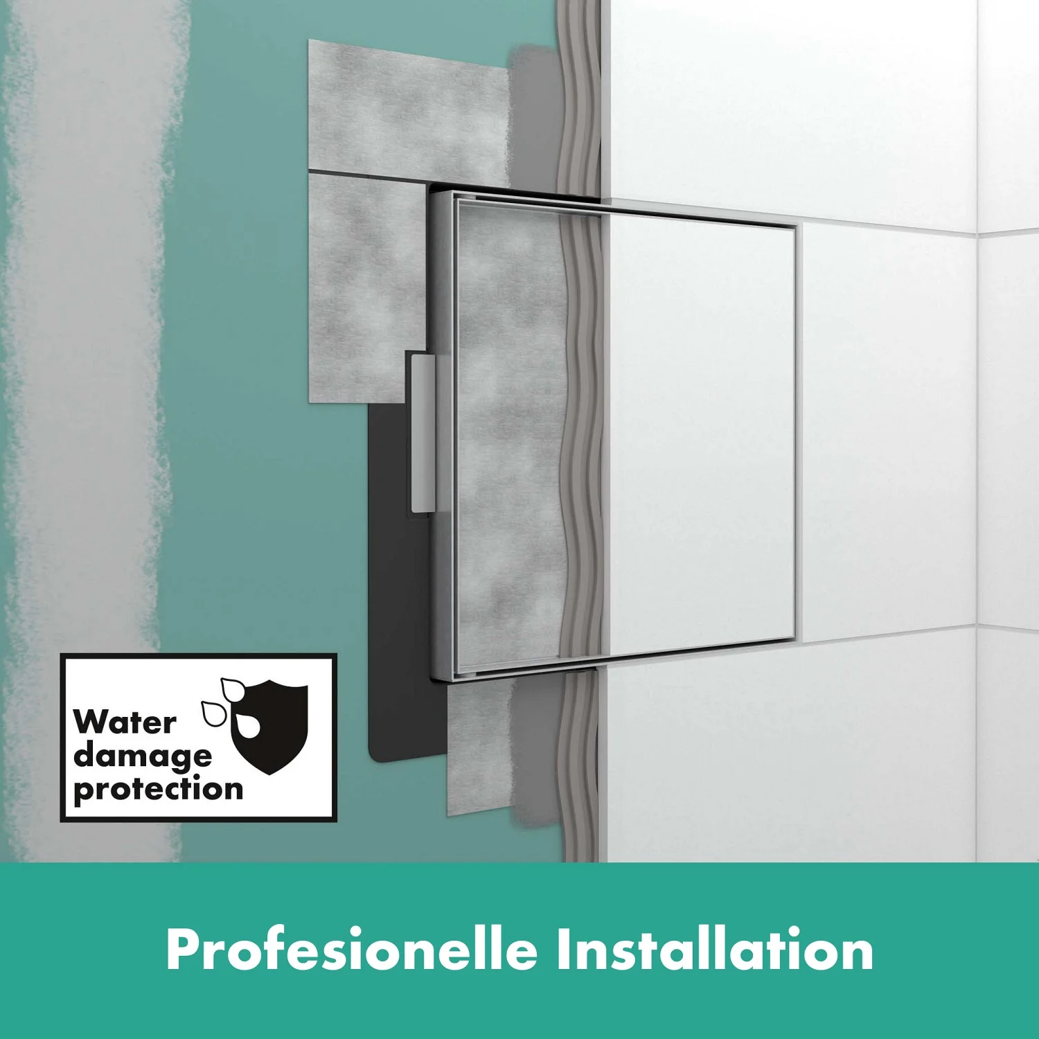 hansgrohe XtraStoris Rock Wandnischen-Einbaubox mit befliesbarer Tür 15 x 10 x 30 cm Bild 3
