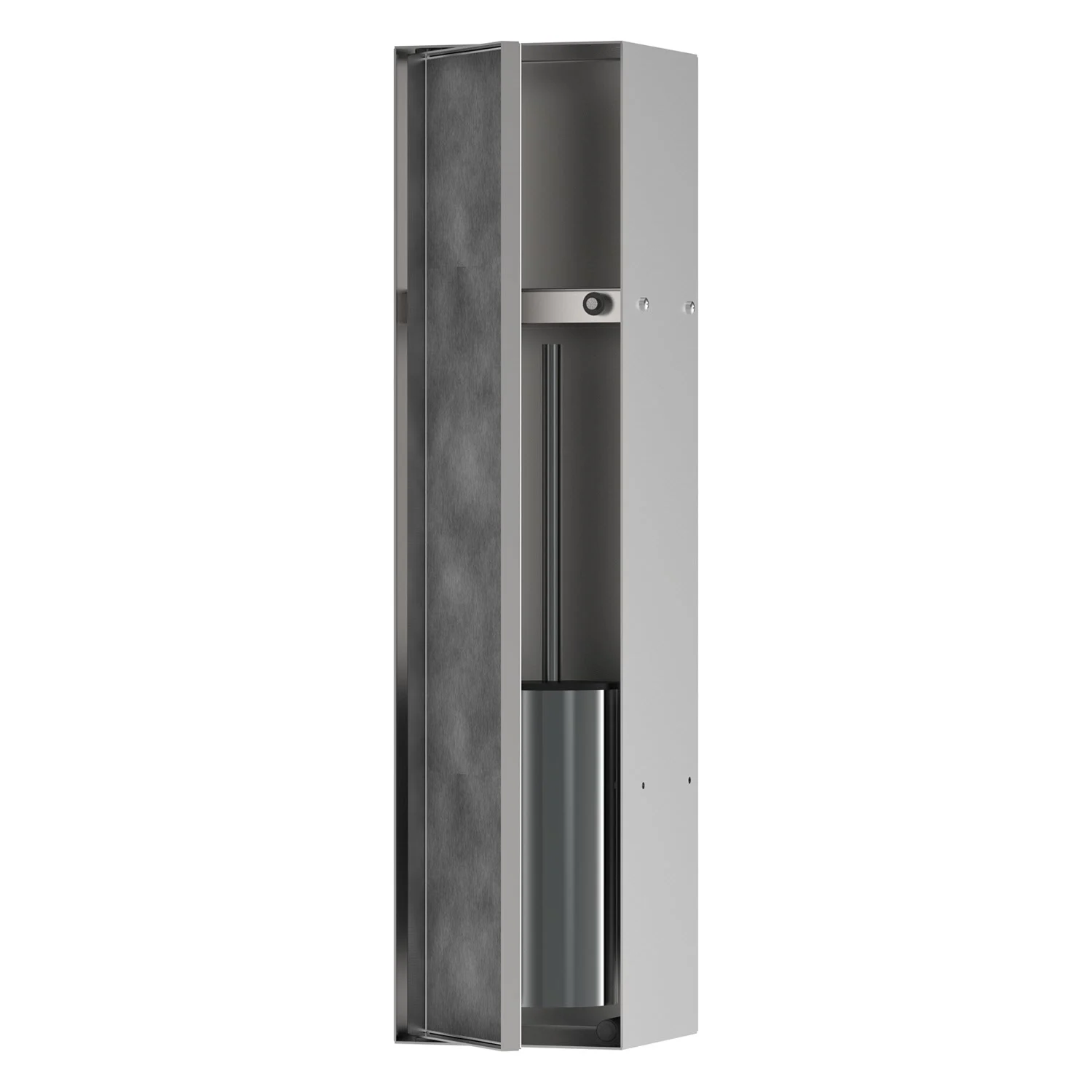 hansgrohe XtraStoris Rock Einbau Toilettenbürstenhalter mit Ablage und befliesbarer Tür