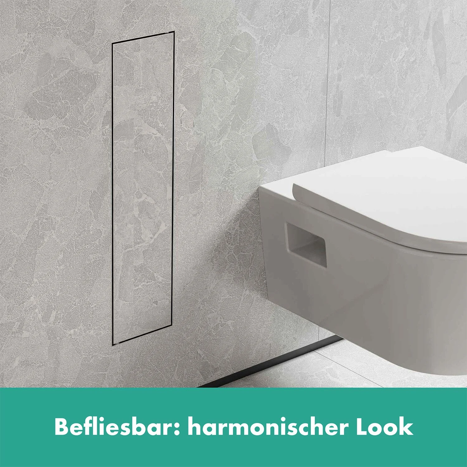 hansgrohe XtraStoris Rock Einbau Toilettenbürstenhalter mit Ablage und befliesbarer Tür Bild 3