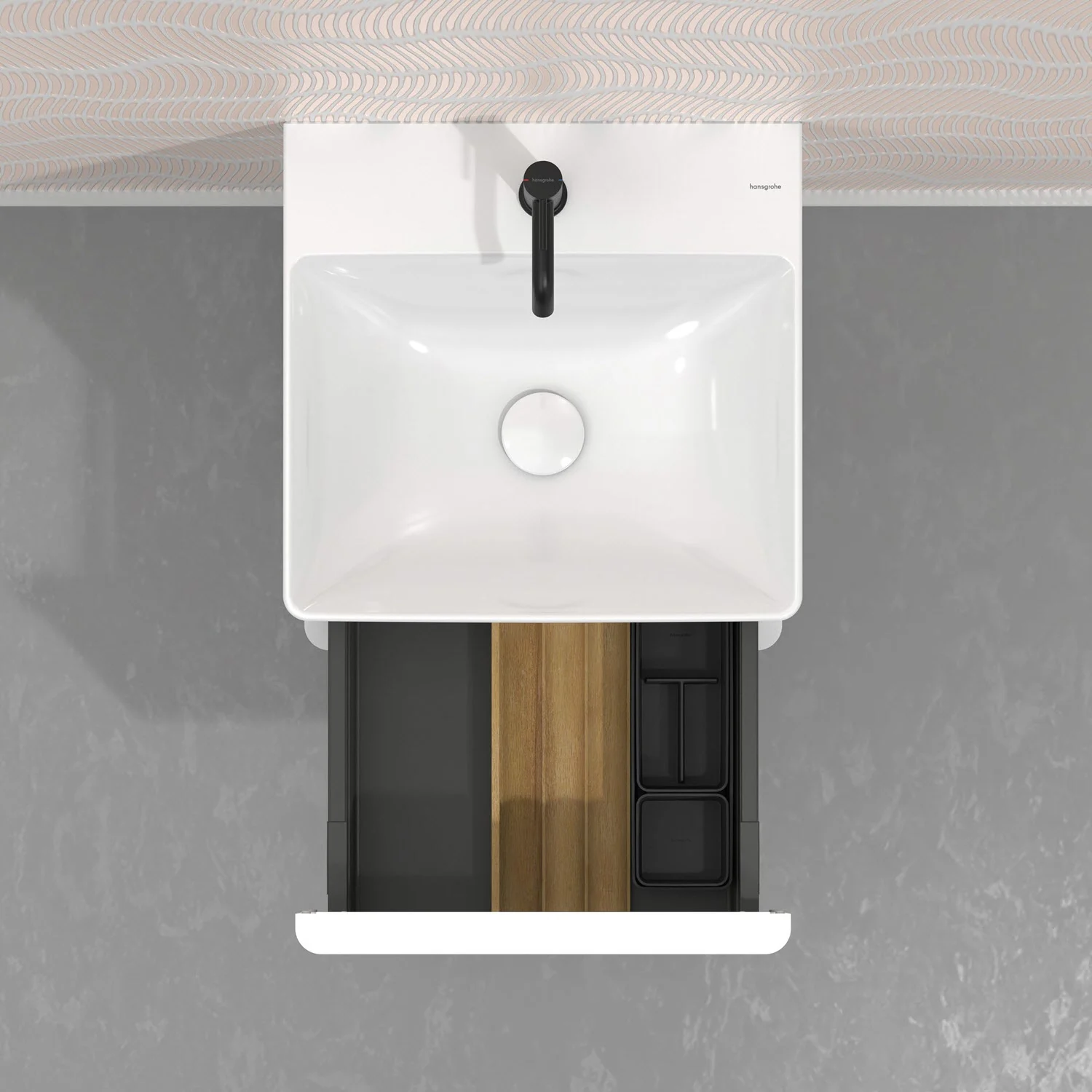 Umywalka z organizerem szuflady z góry, hansgrohe
