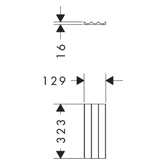 Rysunek techniczny modułu szuflady, hansgrohe
