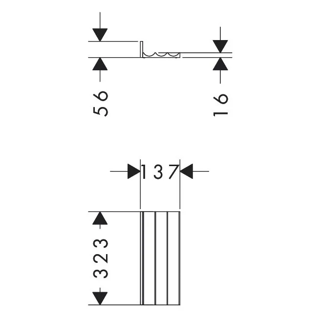 Rysunek techniczny modułu szuflady, hansgrohe