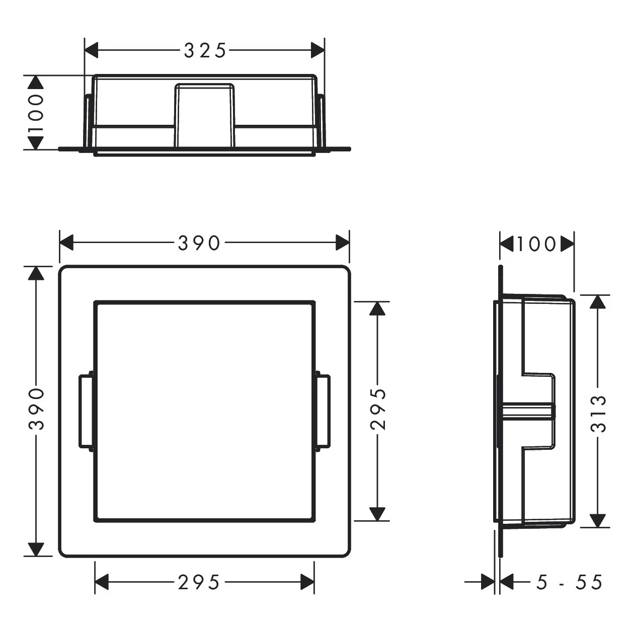 hansgrohe XtraStoris Minimalistic Wandnischen-Einbaubox rahmenlos 30 x 10 x 30 cm Bild 5