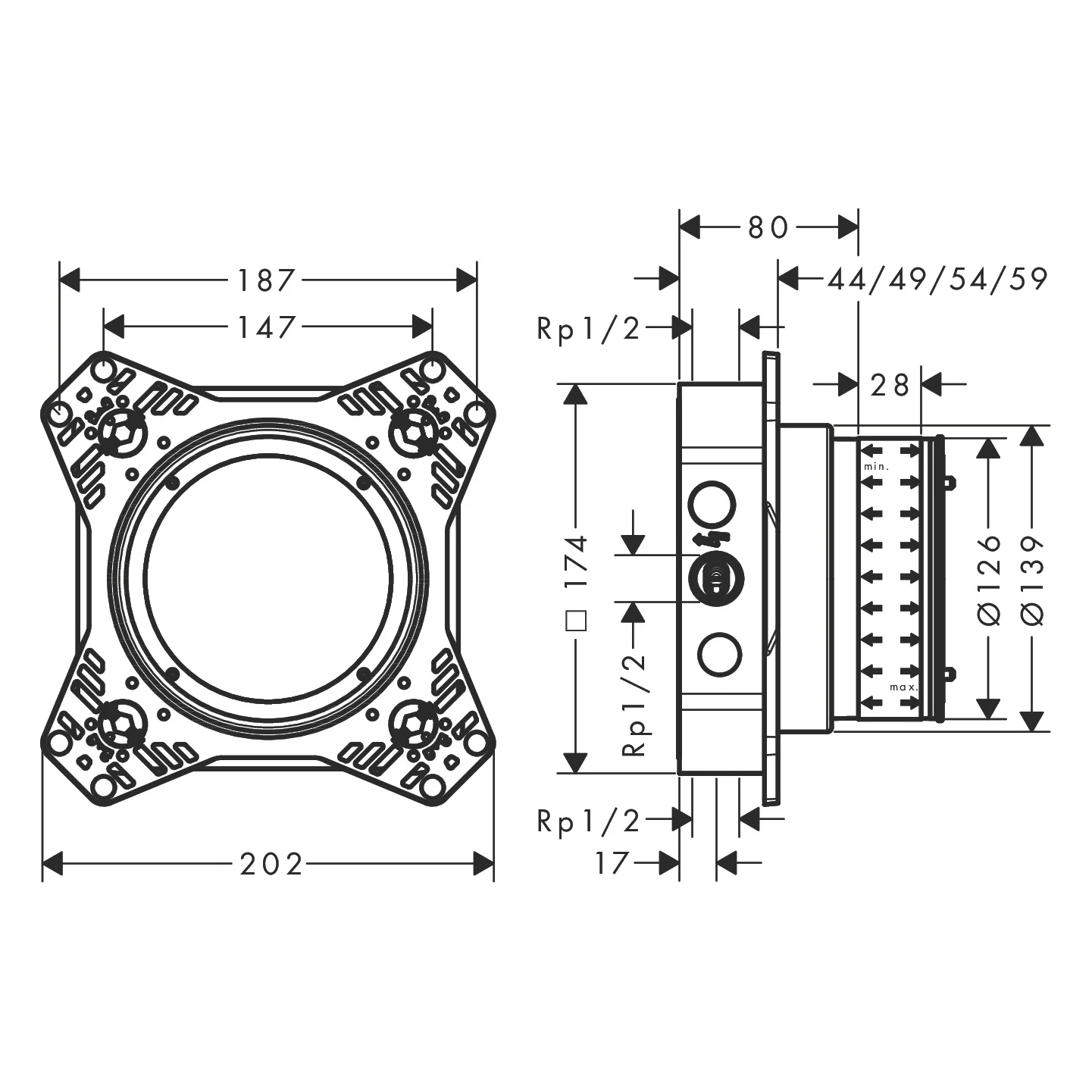 hansgrohe Adapterplatte für iBox universal 2 Bild 4