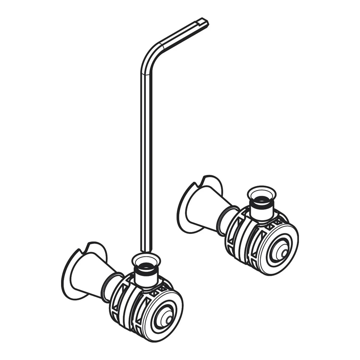Rysunek techniczny zestawu montażowego WC, hansgrohe