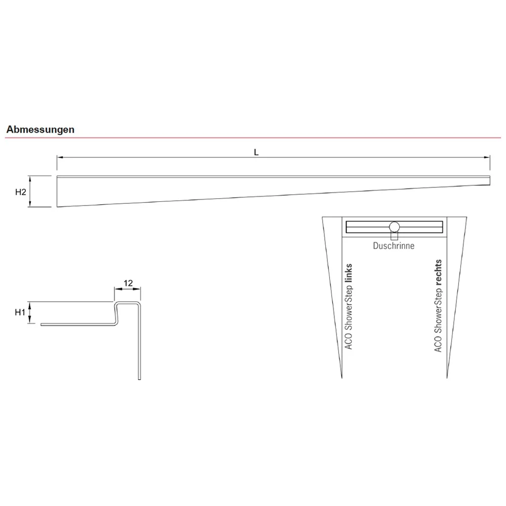 ACO Showerstep Gefällkeil 149 x 1 cm links, geschliffen Bild 3