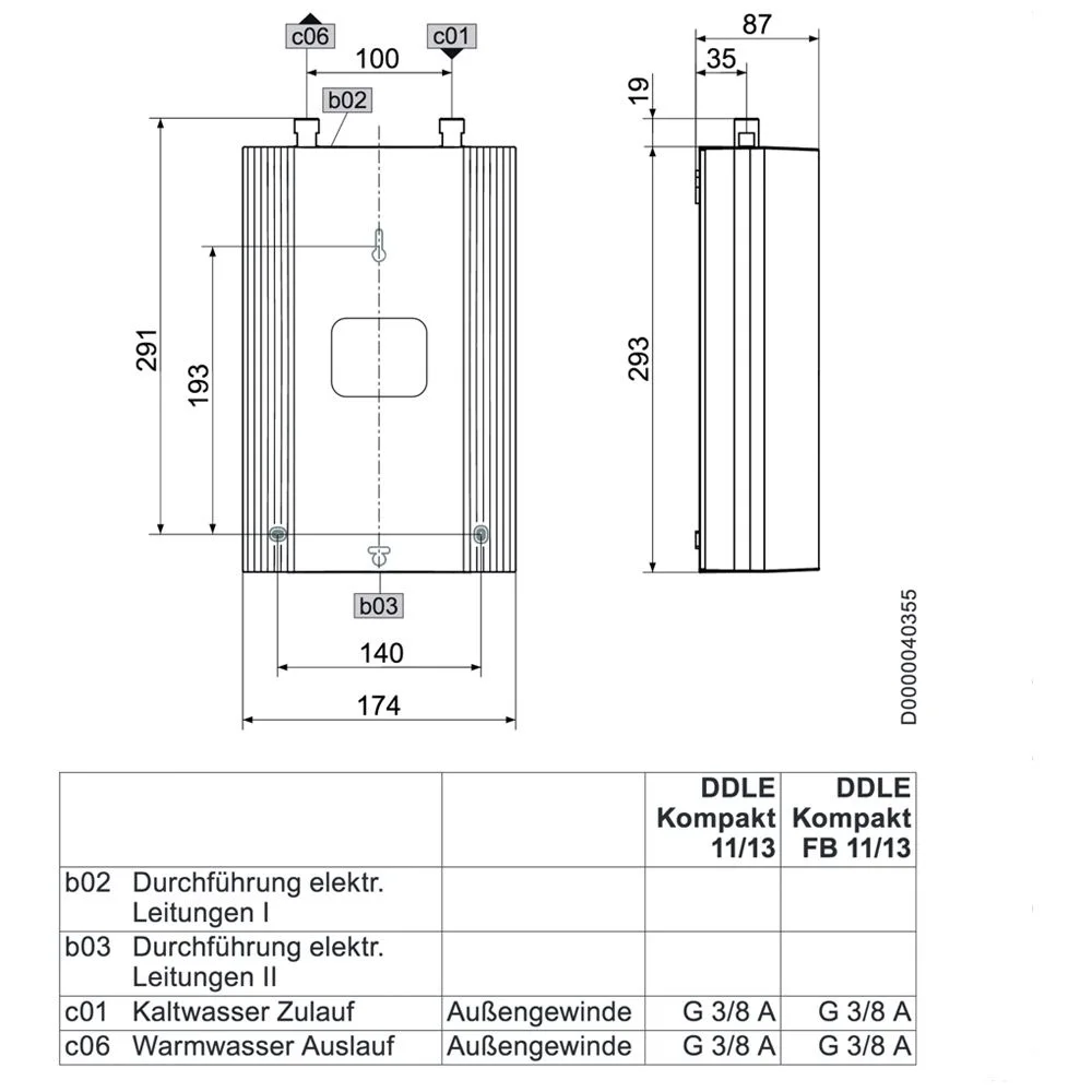 AEG Durchlauferhitzer DDLE Kompakt 11/13 Bild 2