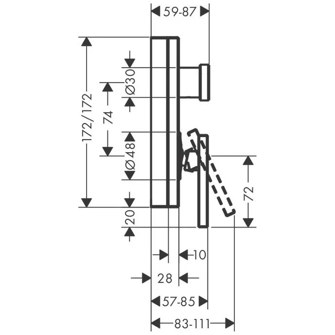 AXOR Edge Einhebel-Wannenmischer Unterputz Bild 2
