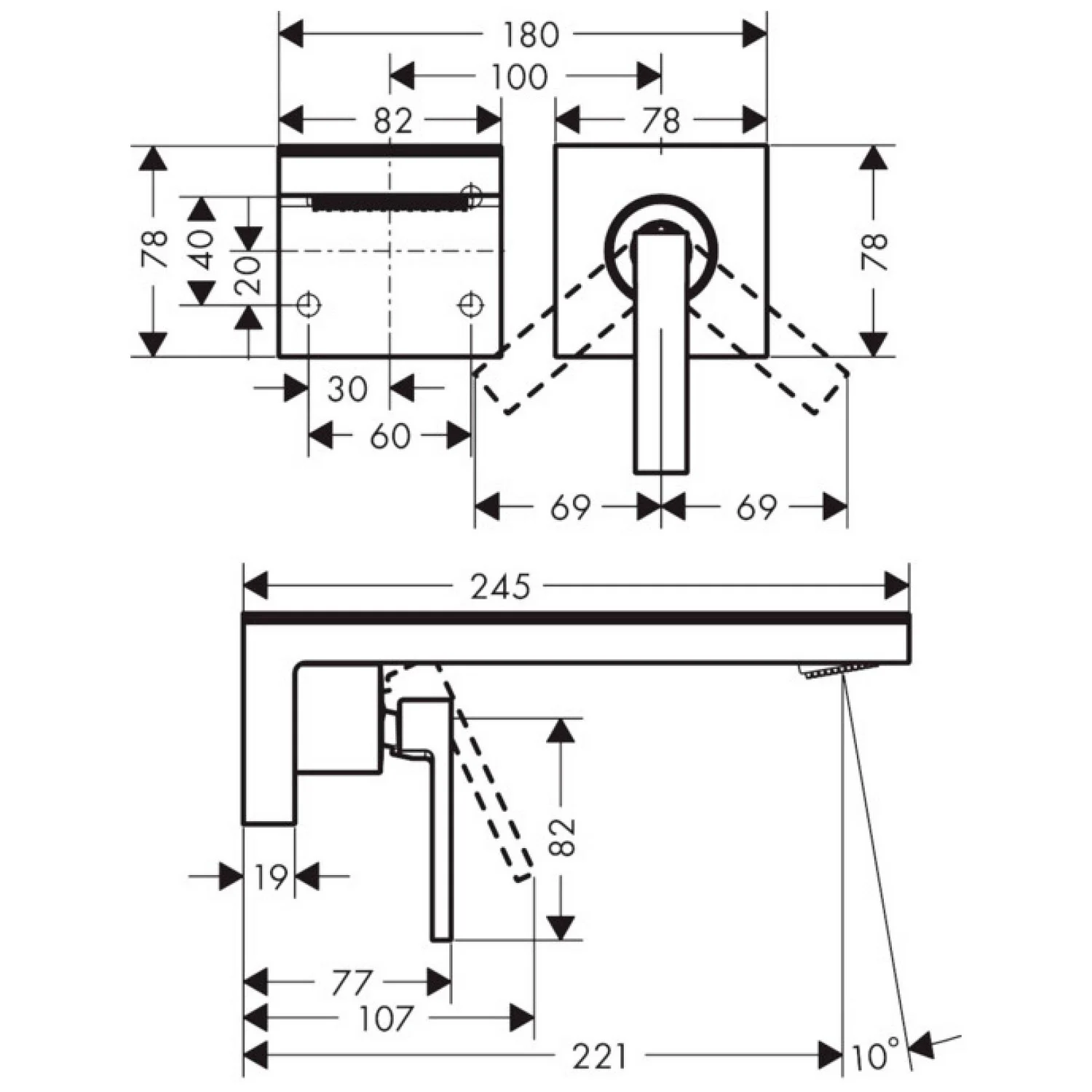AXOR MyEdition Einhebel-Waschtischmischer Unterputz für Wandmontage Bild 2