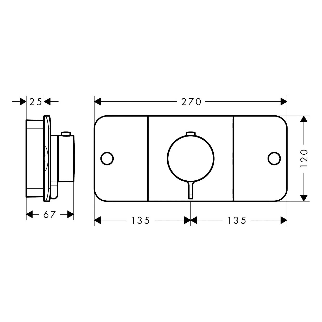 AXOR One Thermostatmodul Unterputz für 2 Verbraucher Bild 2