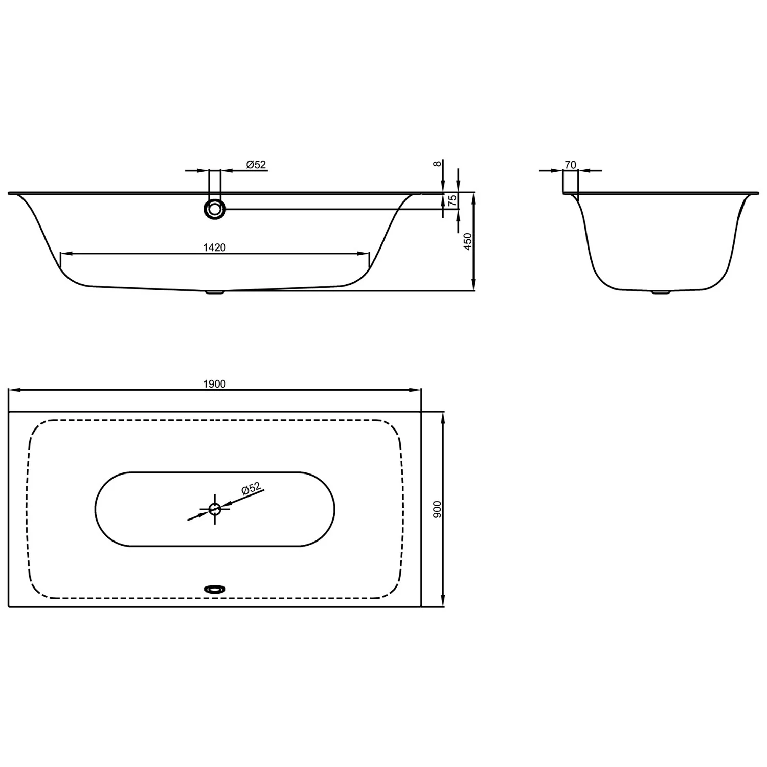 Bette Lux Rechteckbadewanne 190 x 90 cm Bild 5