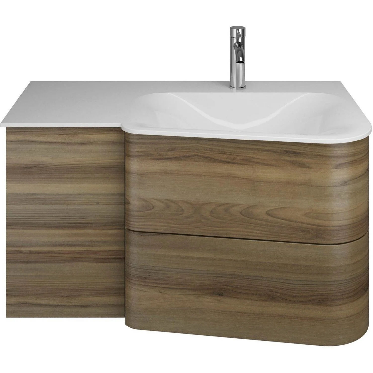 burgbad Badu Mineralguss-Waschtisch inkl. Waschtischunterschrank 92 cm,  Becken rechts Bild 2