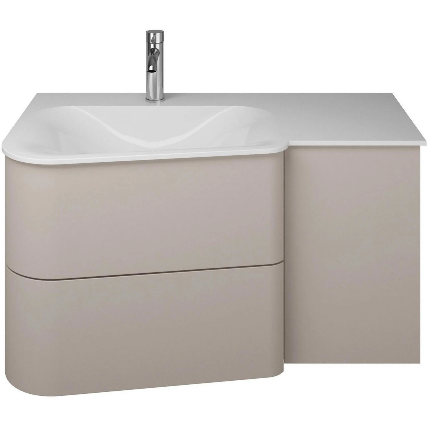 burgbad Badu Mineralguss-Waschtisch inkl. Waschtischunterschrank 92 cm, Becken links Bild 2