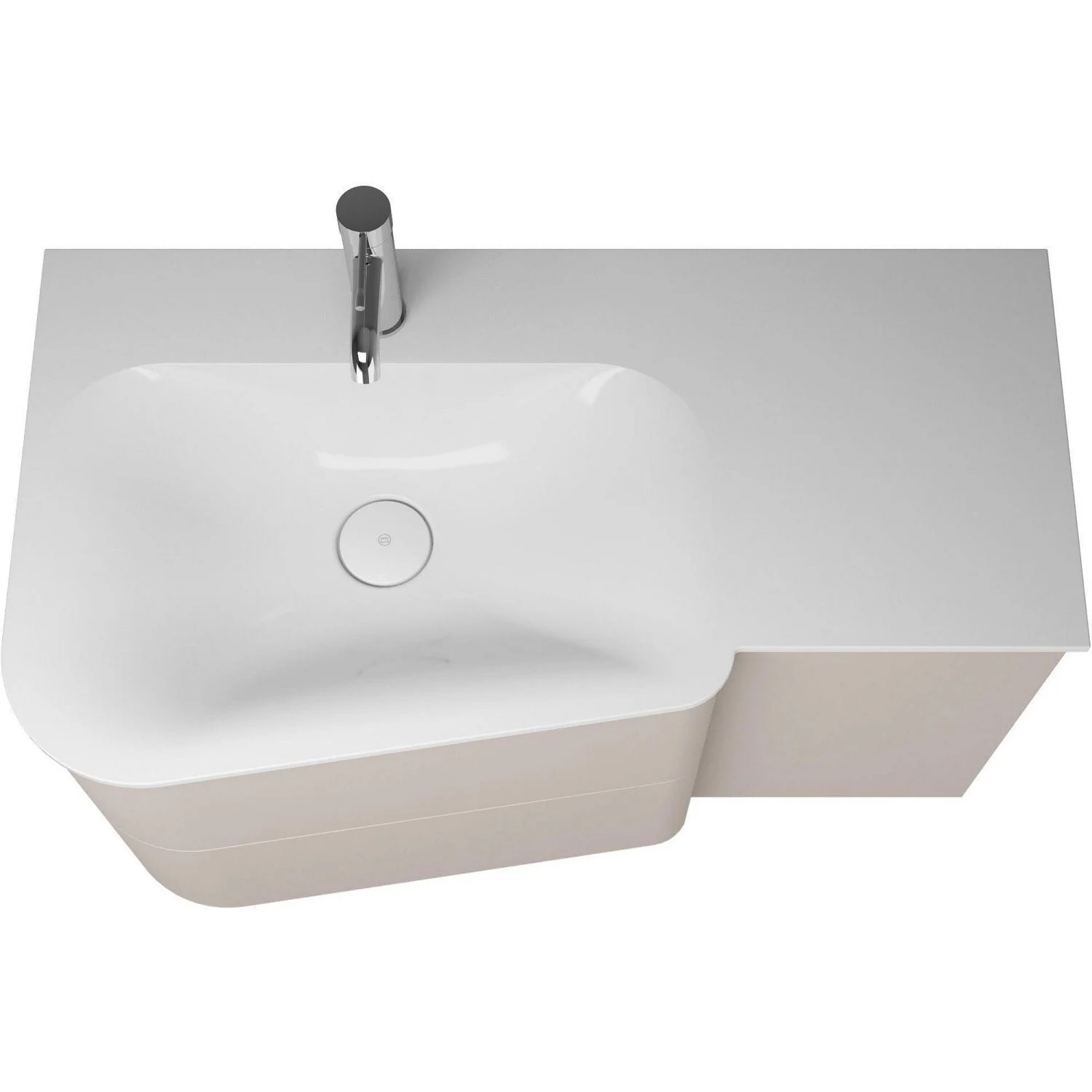 burgbad Badu Mineralguss-Waschtisch inkl. Waschtischunterschrank 92 cm, Becken links Bild 3