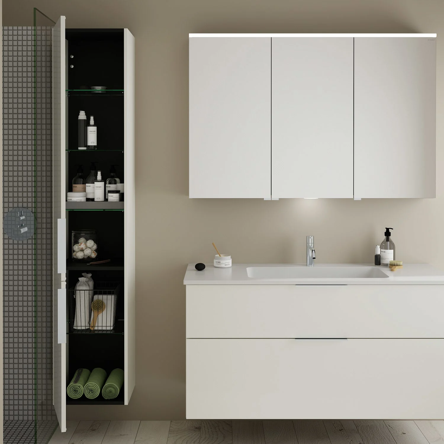 burgbad Eqio Hochschrank 35 x 32 x 176 cm Links, mit Griff G0146 Bild 3