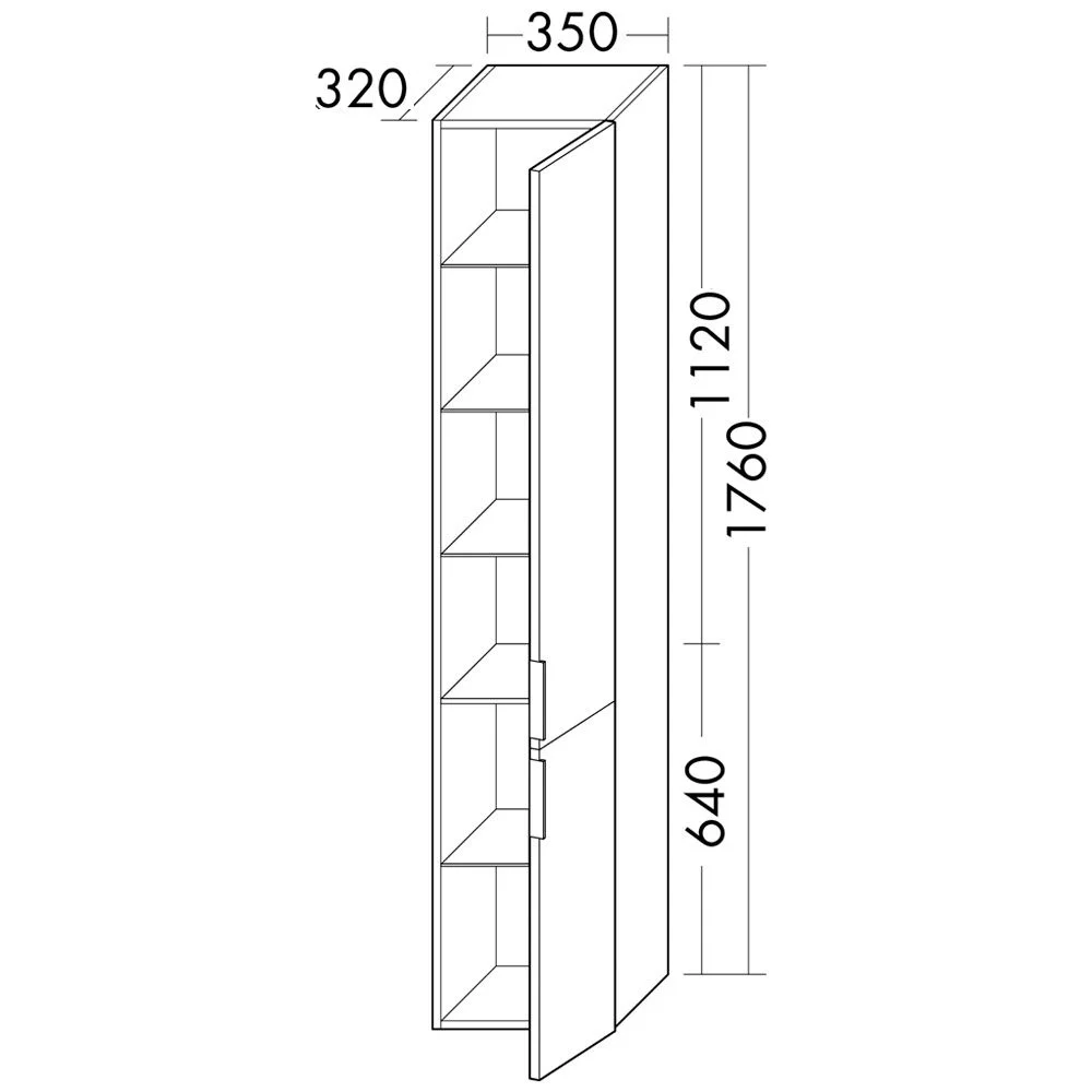 burgbad Eqio Hochschrank 35 x 32 x 176 cm Rechts, mit Griff G0146 Bild 4