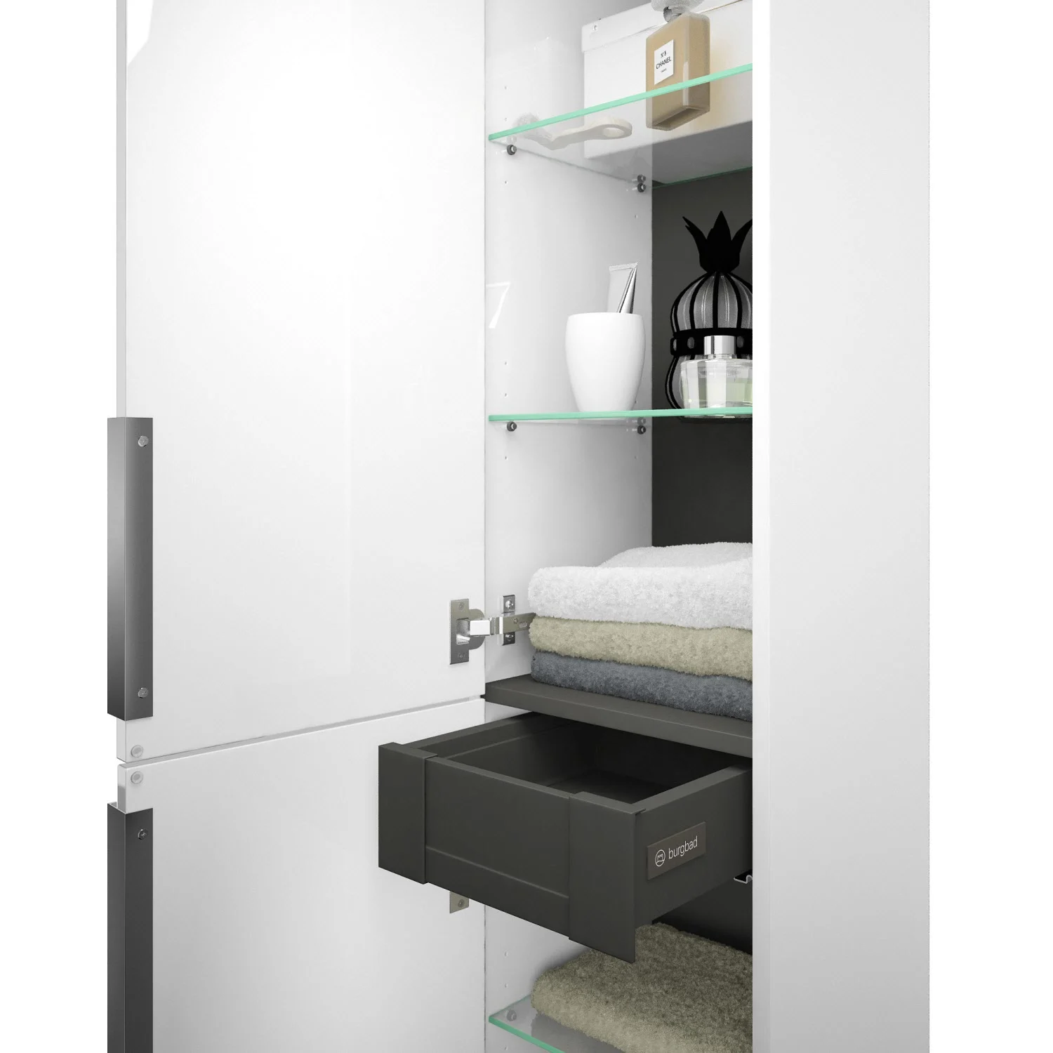 burgbad Eqio Hochschrank 35 x 32 x 176 cm Links, mit Griff G0146 Bild 3
