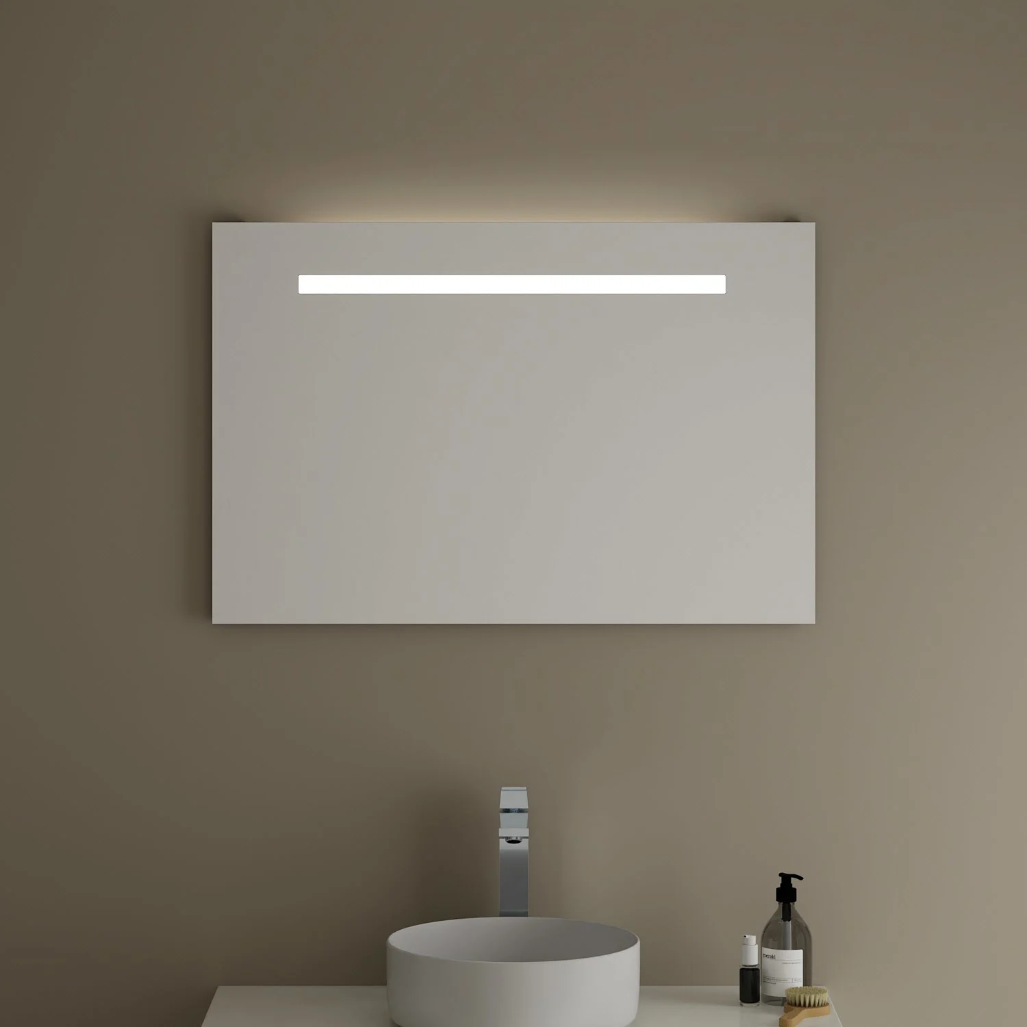 burgbad Eqio Badspiegel mit LED Beleuchtung in Chromoptik, 90 x 60 cm