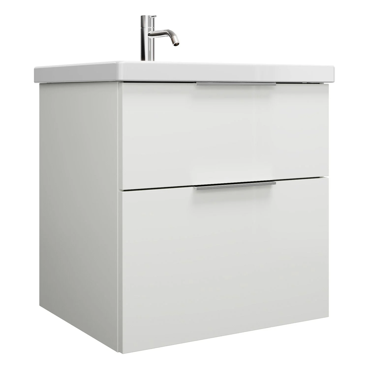 burgbad Eqio Waschtischkombination mit Keramik-Waschtisch, 63 cm, mit Griff G0146 Bild 2