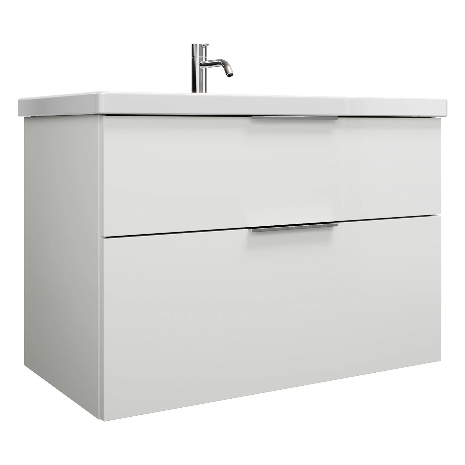 burgbad Eqio Waschtischkombination mit Keramik-Waschtisch, 93 cm, mit Griff G0146 Bild 2