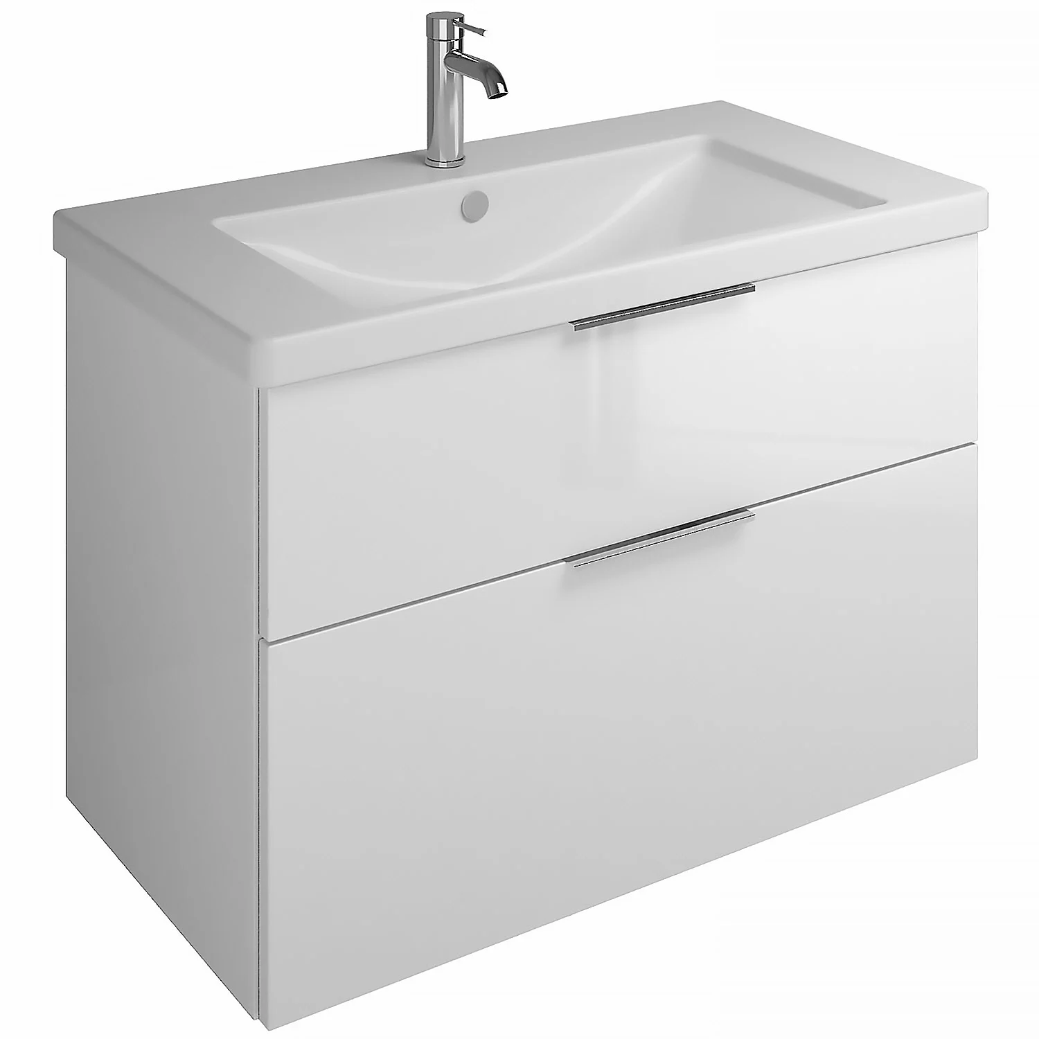 burgbad Eqio Waschtischkombination mit Keramik-Waschtisch, 93 cm, mit Griff G0146