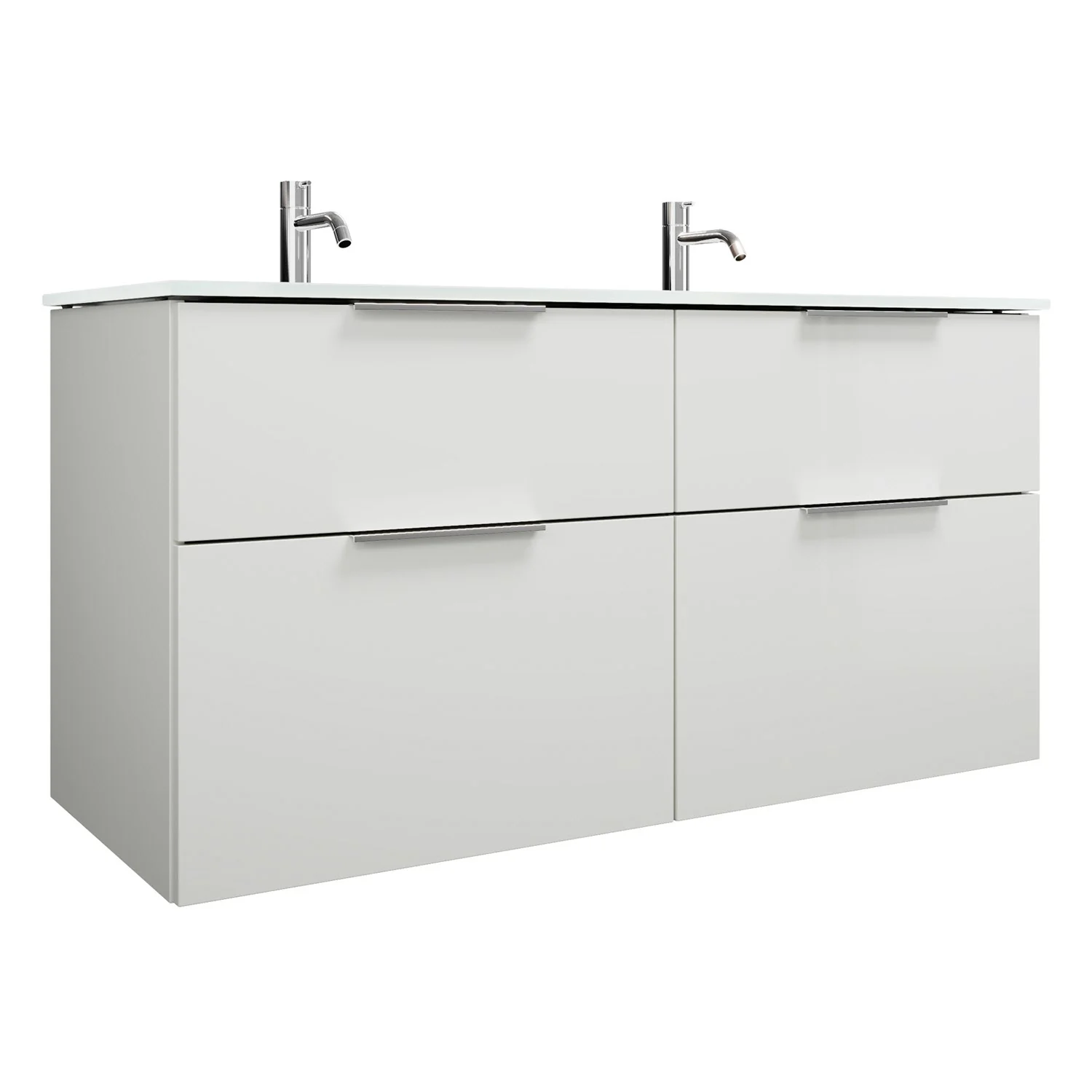 burgbad Eqio Waschtischkombination mit Glas- Doppelwaschtisch 122 cm, mit Griff G0146 Bild 2