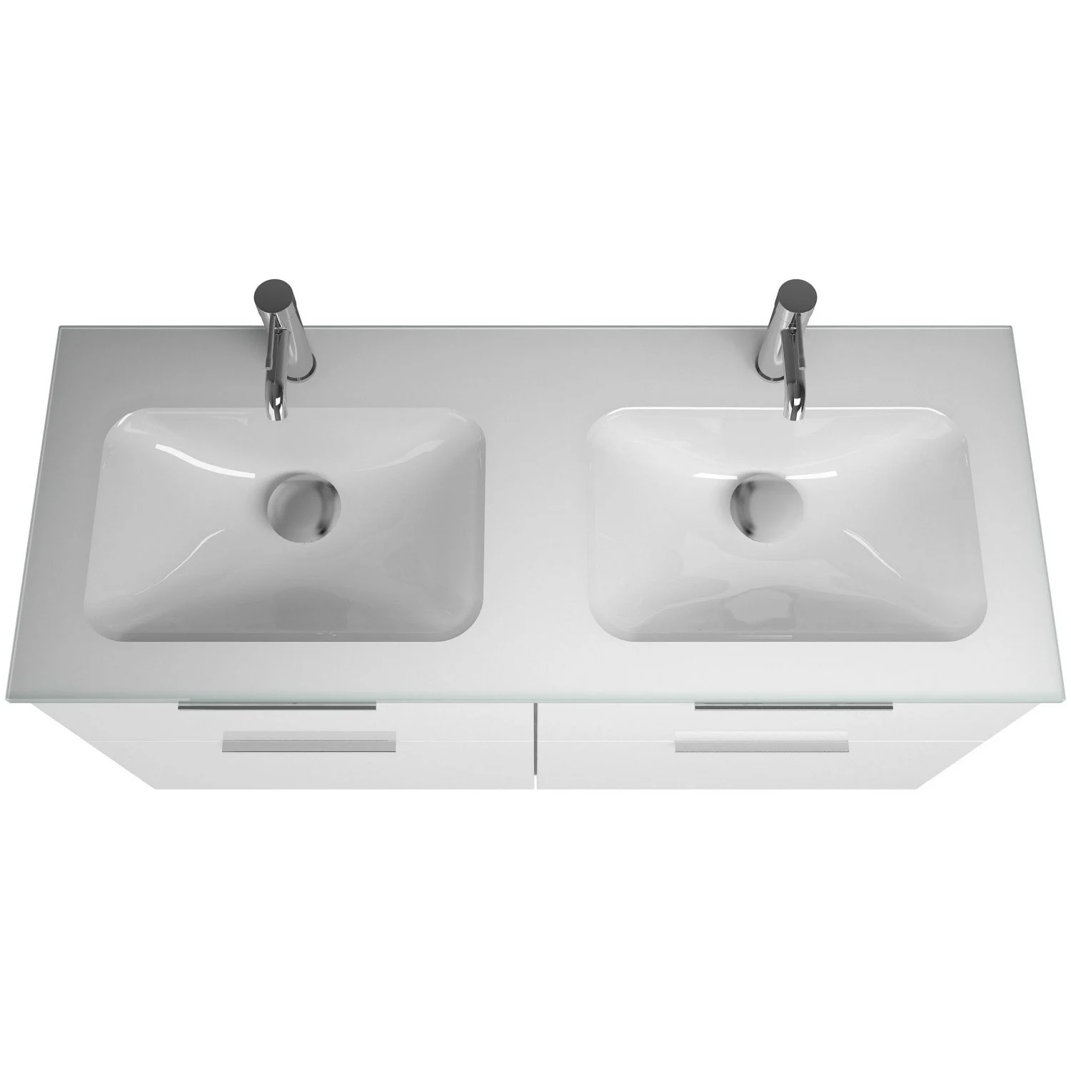 burgbad Eqio Waschtischkombination mit Glas- Doppelwaschtisch 122 cm, mit Griff G0146 Bild 3