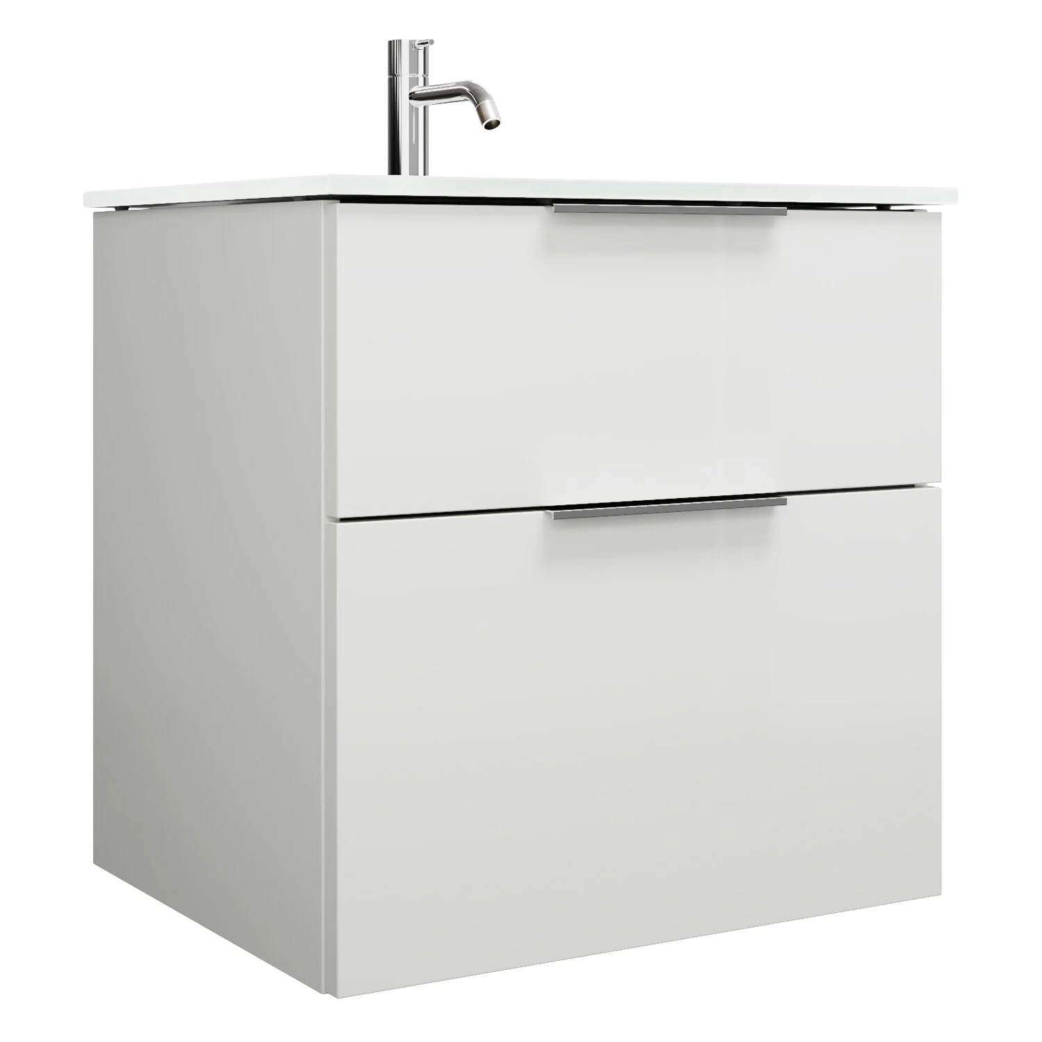 burgbad Eqio Waschtischkombination mit Glaswaschtisch 62 cm, mit Griff G0146 Bild 2