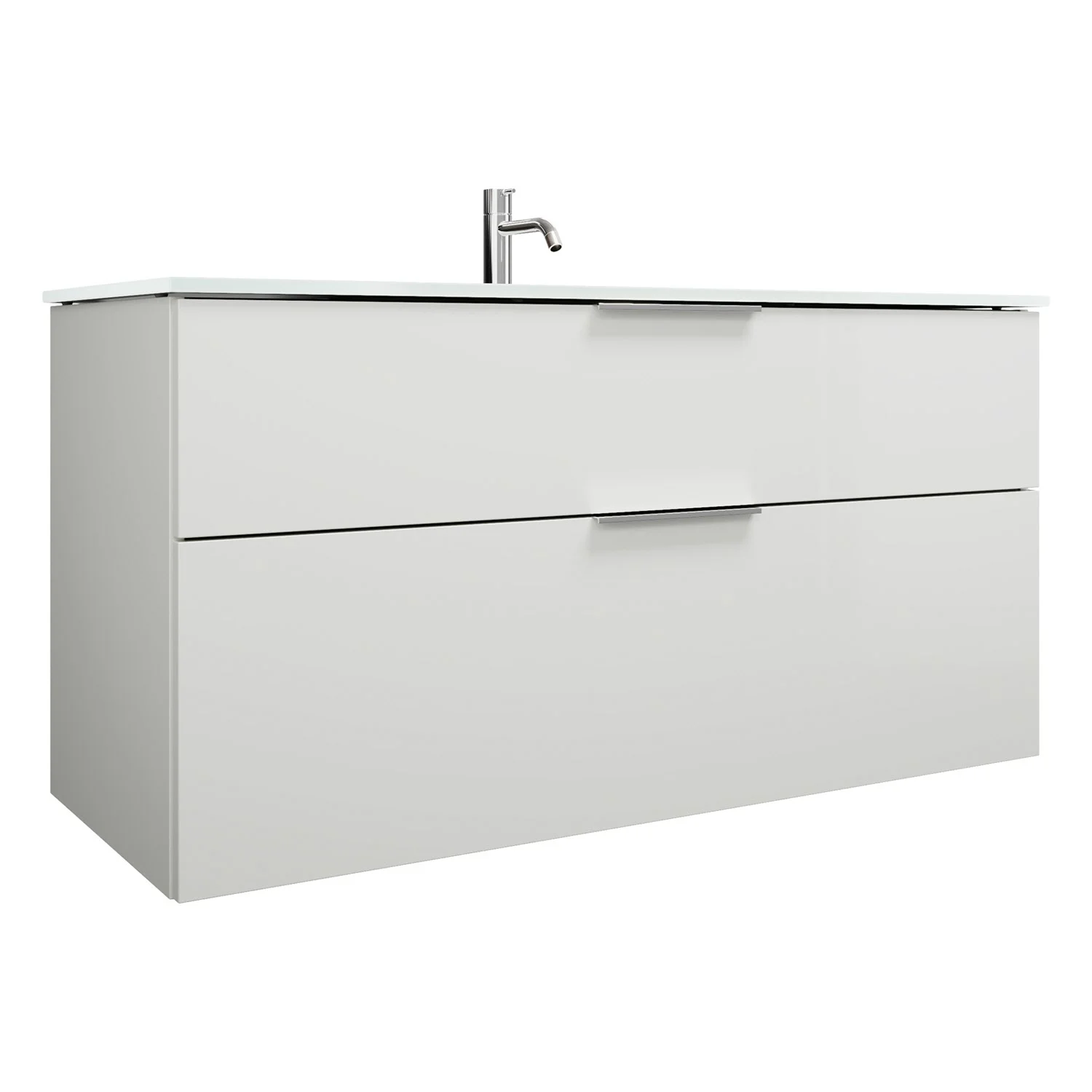 burgbad Eqio Waschtischkombination mit Glaswaschtisch 122 cm, mit Griff G0146 Bild 2