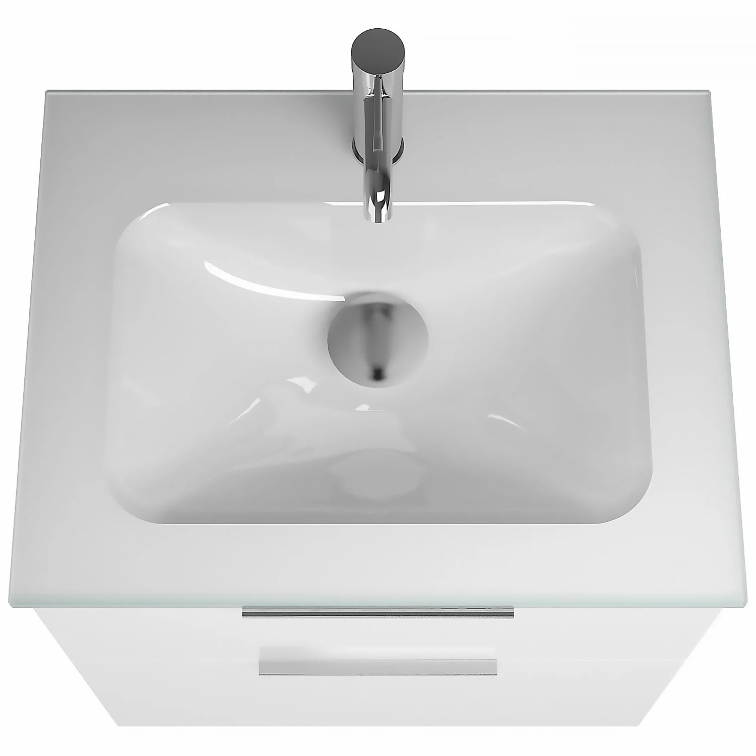 burgbad Eqio Waschtischkombination mit Glaswaschtisch 62 cm, mit Griff G0146 Bild 3