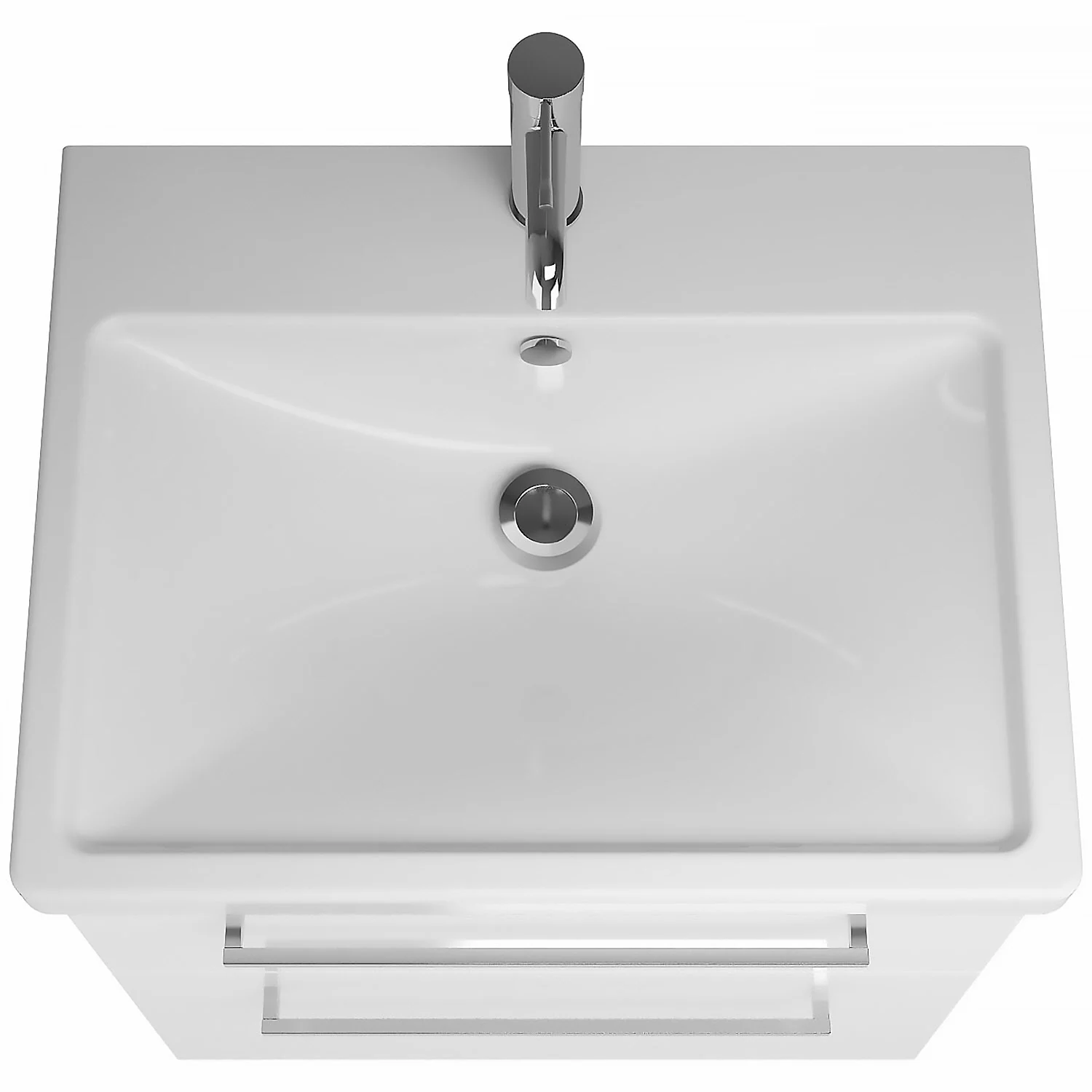 burgbad Eqio Waschtischkombination mit Keramik-Waschtisch mit LED-Beleuchtung, 63 cm, mit Stangengriff P95 Bild 3