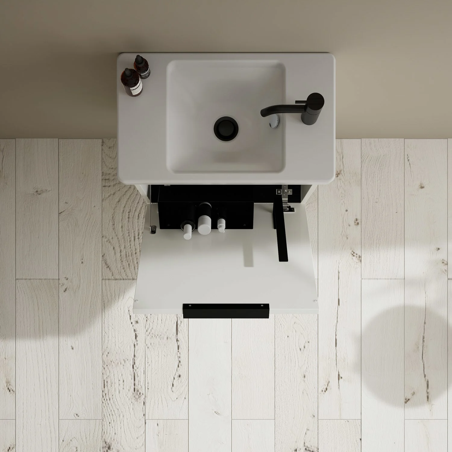 burgbad Eqio Waschtischkombination mit Keramik-Waschtisch, 53 cm, mit Griff G0200 Bild 4
